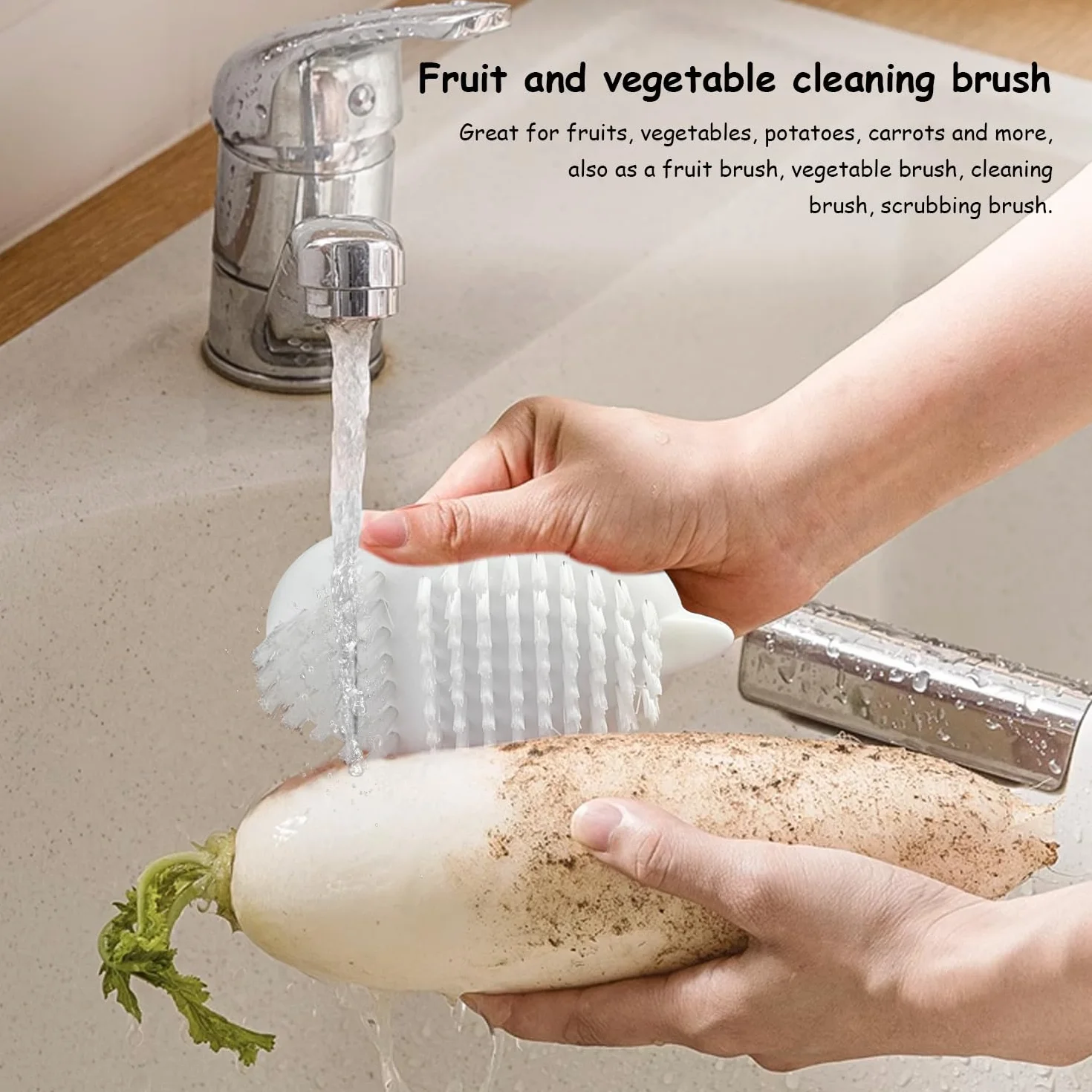 Lot de 2 brosses de nettoyage pour fruits et légumes, brosse de cuisine