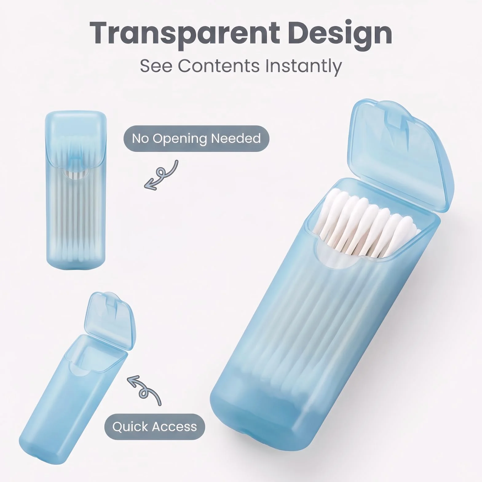 MANJIAMEI 6 Pièces Mini Porte-Cure-Dents Translucide Portable Format de Poche Distributeur à Fil Dentaire Multifonction