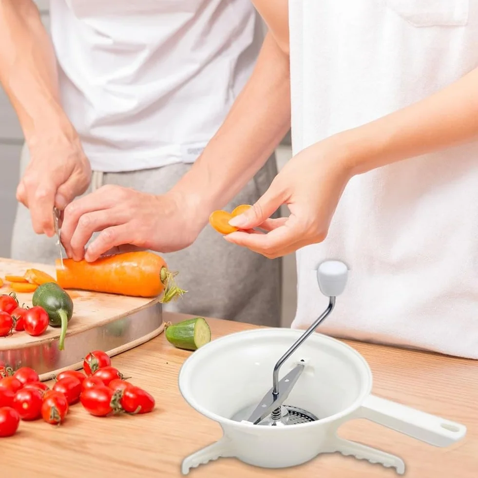 Malloy Moulin à Légumes avec 3 Disques Interchangeables Manuel pour Sauce Tomate et Pommes de Terre