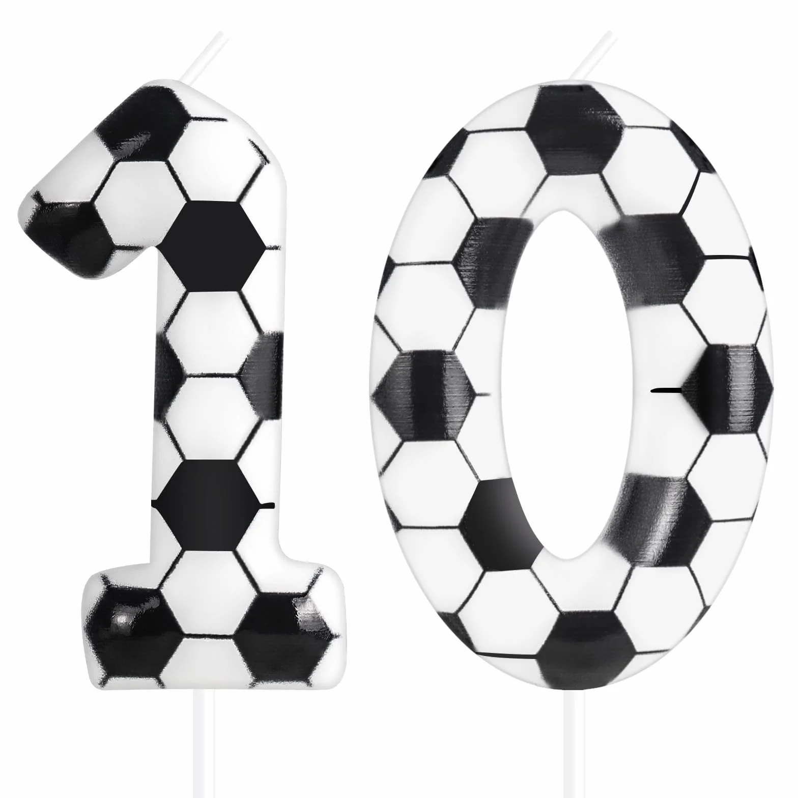 Bougie d'anniversaire numéro 10 thème football pour gâteau