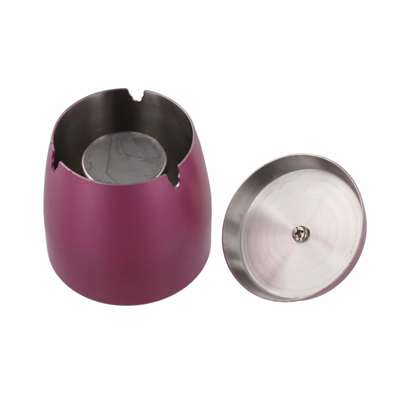 Récipient collecteur de suie en acier inoxydable avec couvercle sécurisé coupe-vent (violet)