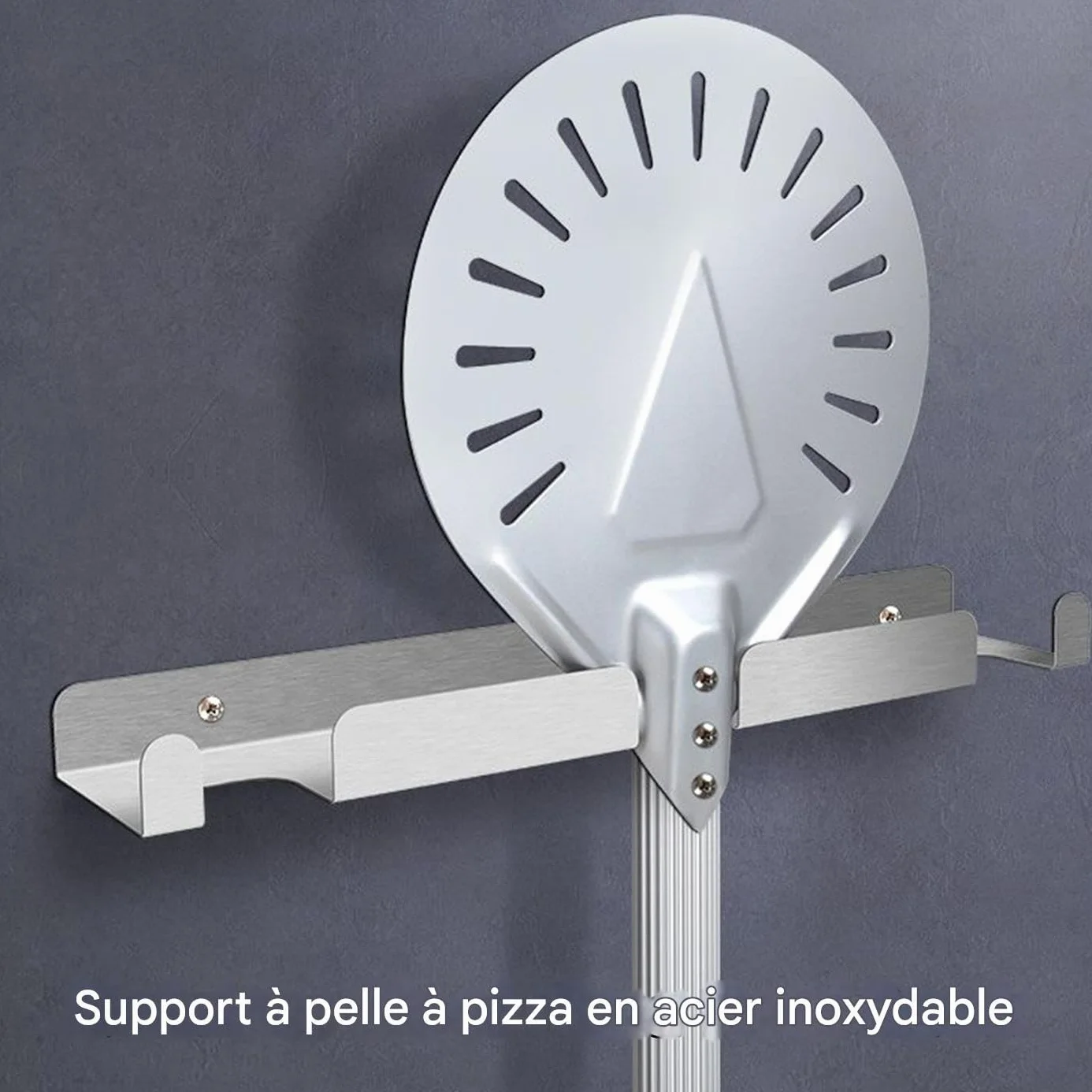Manolyee Support pour Pelle à Pizza - Étagère Murale en Inox pour Ustensiles de Cuisine