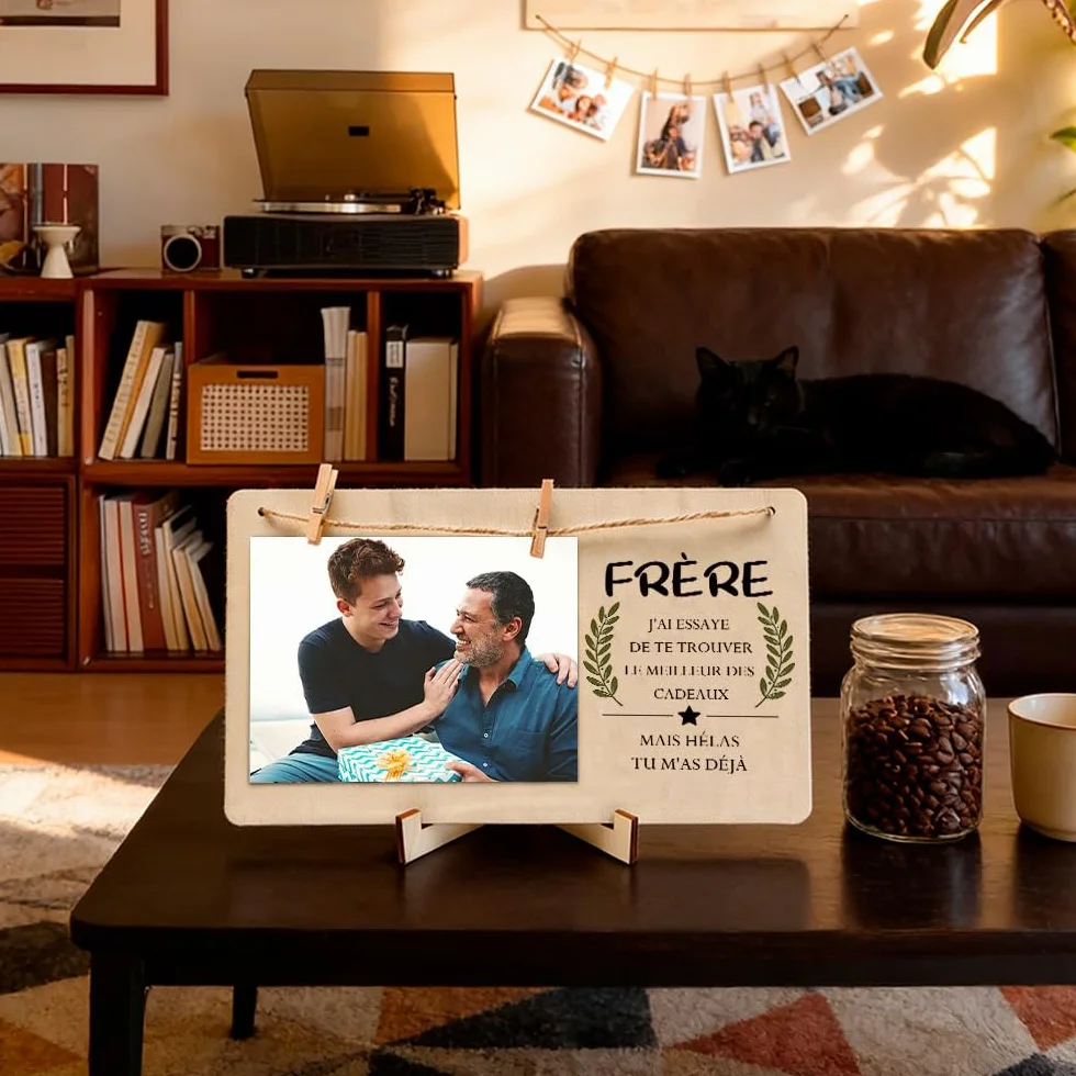 Cadre Photo en Bois Cadeau pour Mon Frère Anniversaire Saint-Valentin