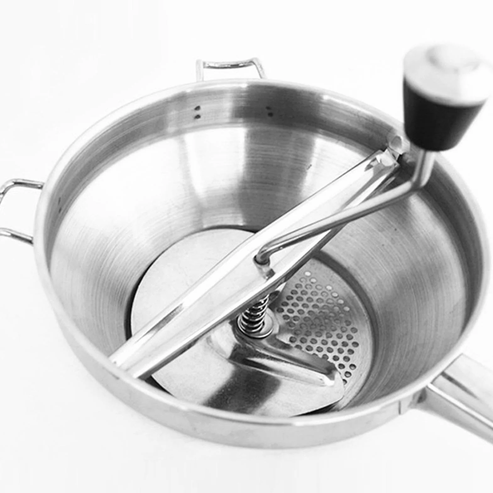 Moulin À Aliments En Acier Inoxydable Avec 3 Disques De Broyage Manuel Rotatif
