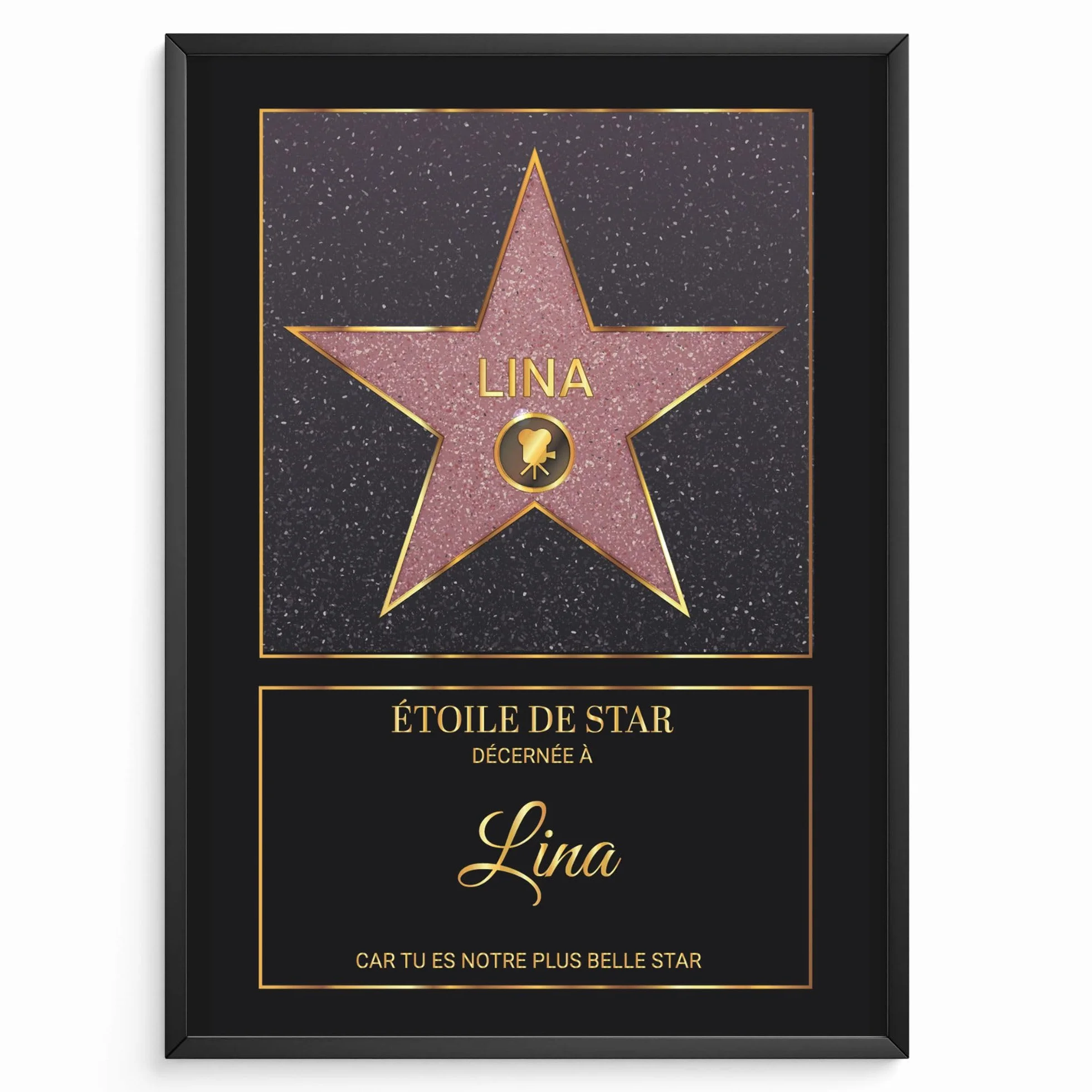Affiche personnalisée Étoile de Star Hollywood rouge – Poster Toile Plexiglas avec ou sans Cadre