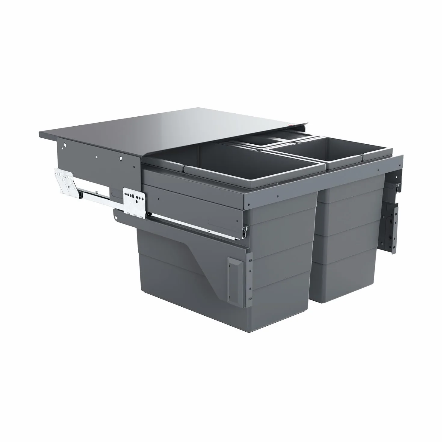 Poubelle de cuisine tri sélectif Hailo AS Cargo encastrable 3 bacs 54L