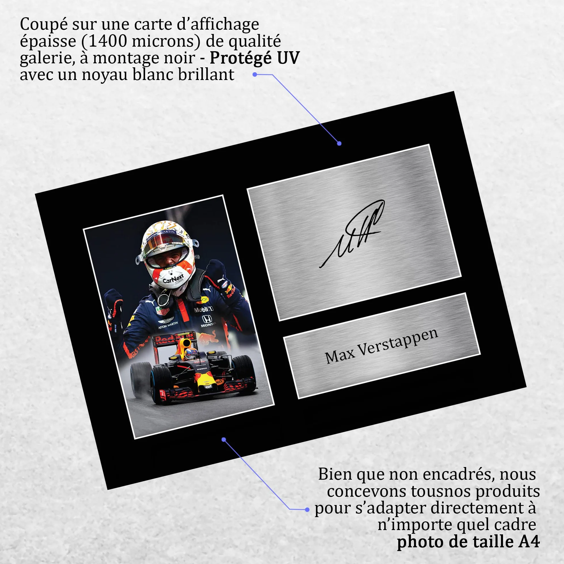 A4 Max Verstappen Photo Autographe Signée Cadeaux Formule 1