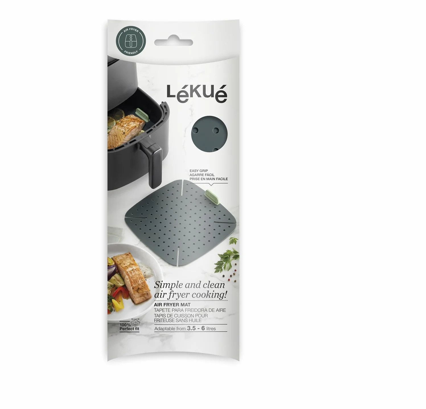 Lékué Tapis silicone cuisine pour friteuse sans huile