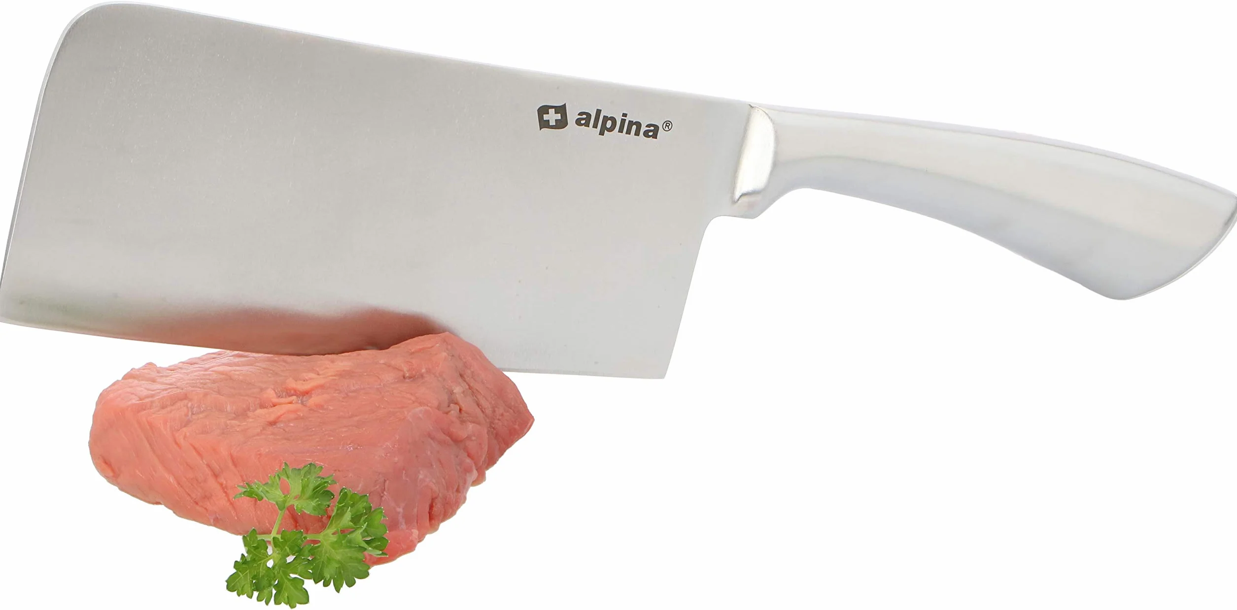 Alpina Couperet acier inoxydable 18 cm découpe viande herbes légumes