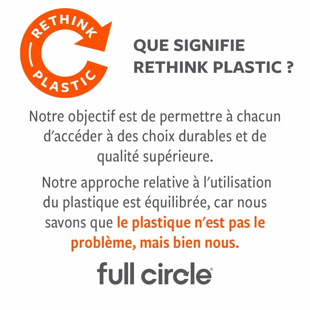 Full Circle The Ring Brosse à Légumes et Fruits Nettoyage Doux Poils Recyclés Fibres Végétales Manche Ergonomique sans BPA