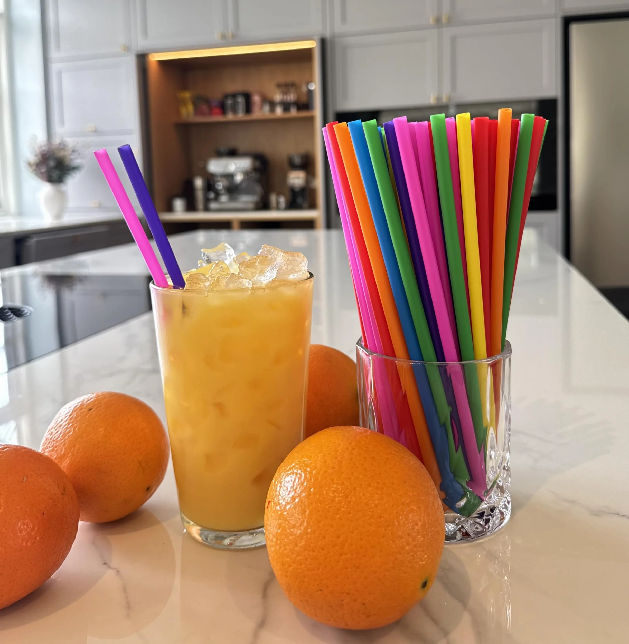 Pailles Réutilisables Colorées 21 cm 6 mm pour Cocktails Lait Jus Thé