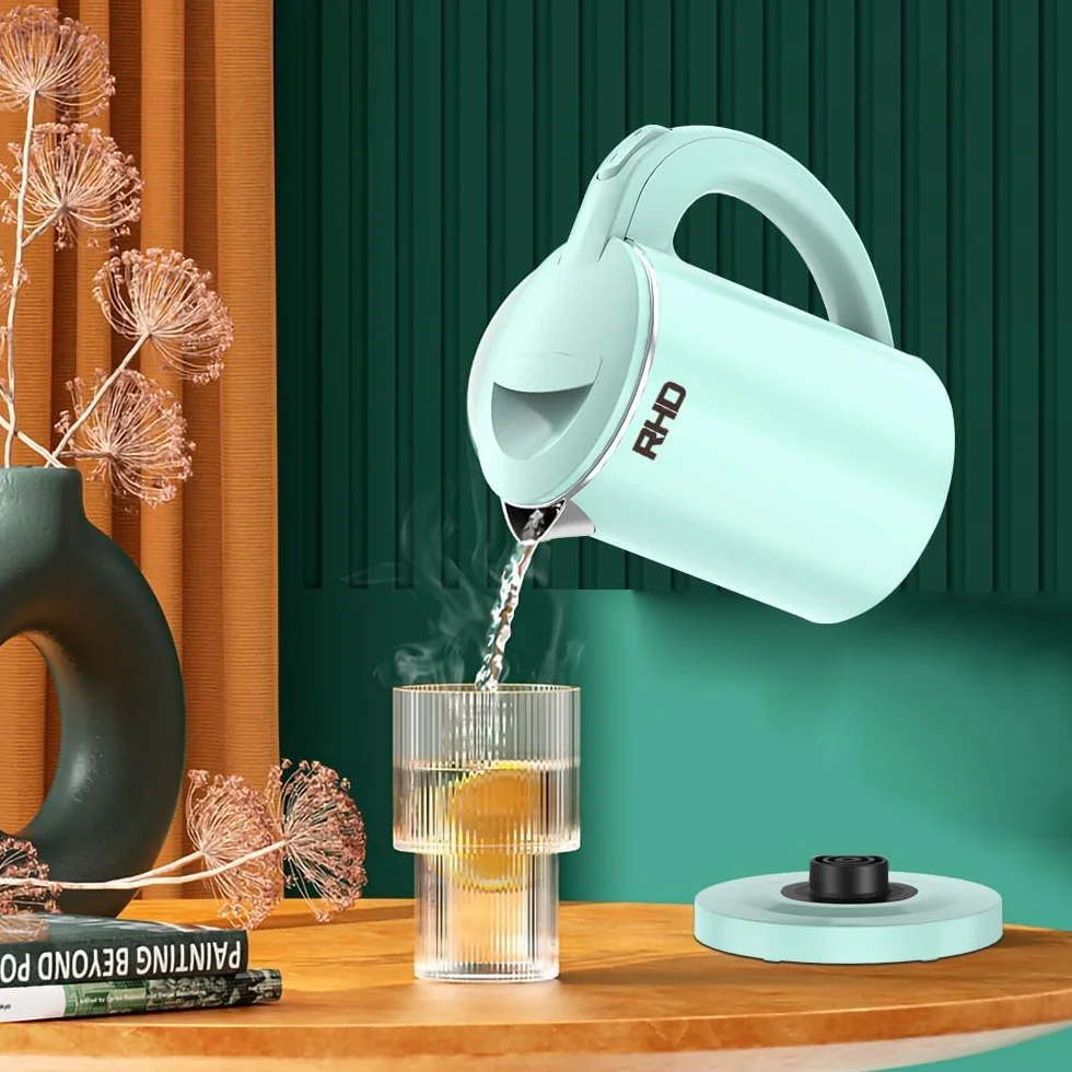 Bouilloire électrique portable 0.5L acier inoxydable bouilloire de voyage ébullition rapide théière café thé