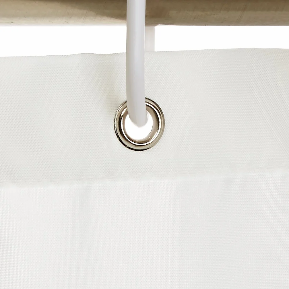 Amazon Basics Rideau de douche en tissu résistant à l'eau, lavable en machine, 180 x 200 cm, blanc