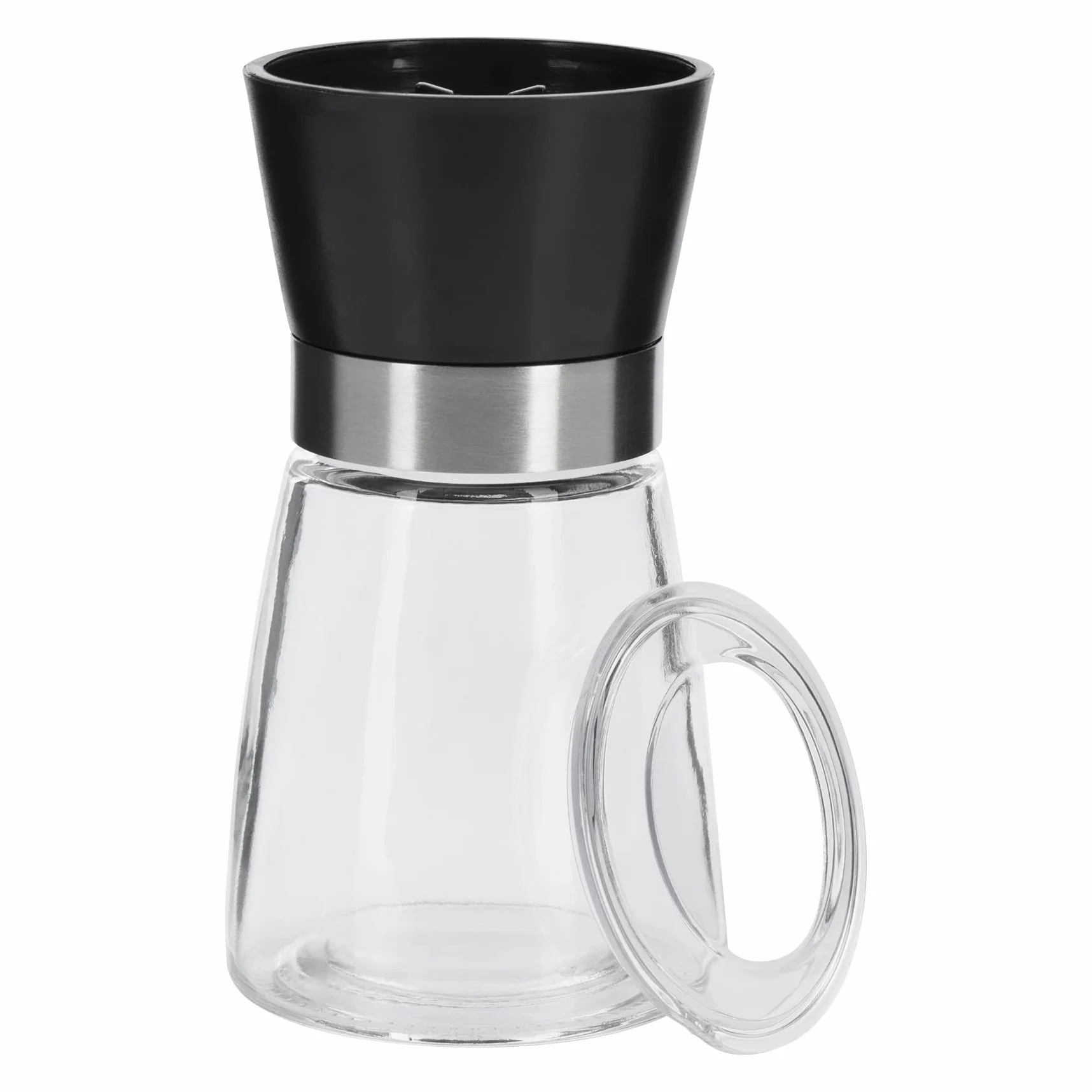 Westmark Moulin à Epices Broyeur Céramique Ajustement Progressif Verre Plastique Noir Argent Transparent