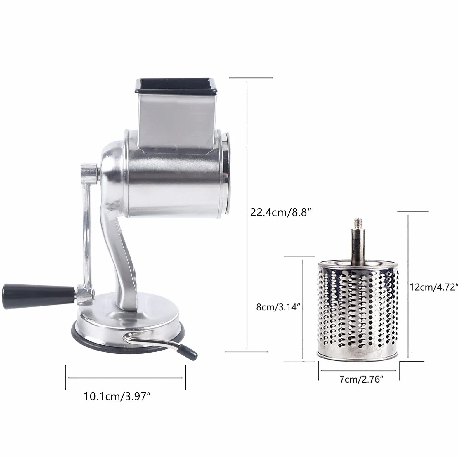 Moulin à tambour en acier inoxydable 5 tambours broyeur manuel pour pommes de terre fruits légumes