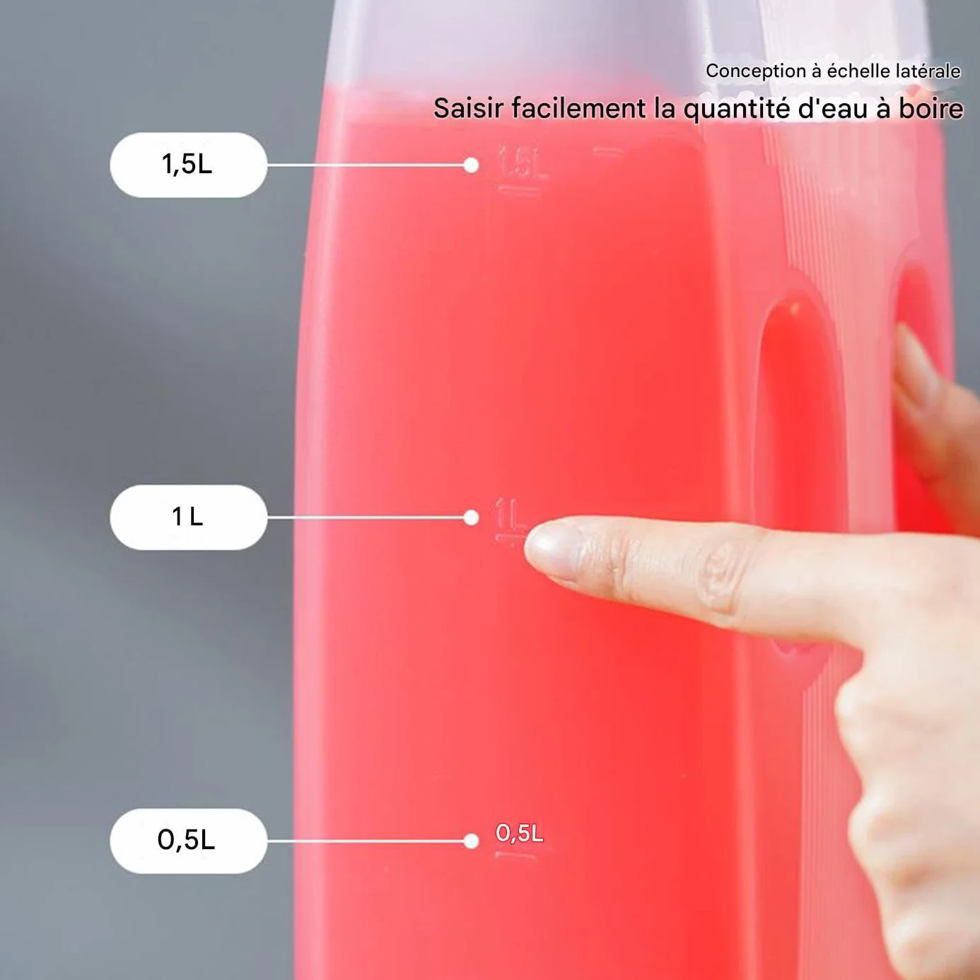 Bouteille à Jus 2L Distributeur de Boissons Froides pour Réfrigérateur avec Couvercle