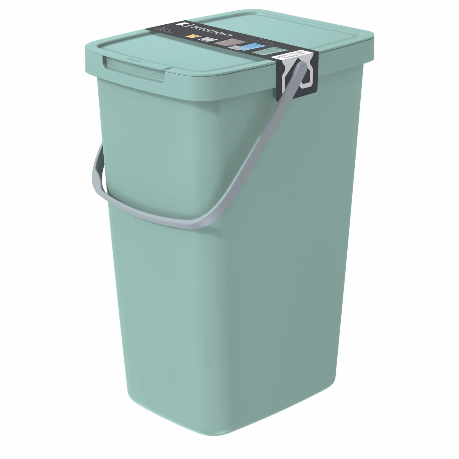 Keden Systema Q Poubelle de tri sélectif 20L avec couvercle Vert clair