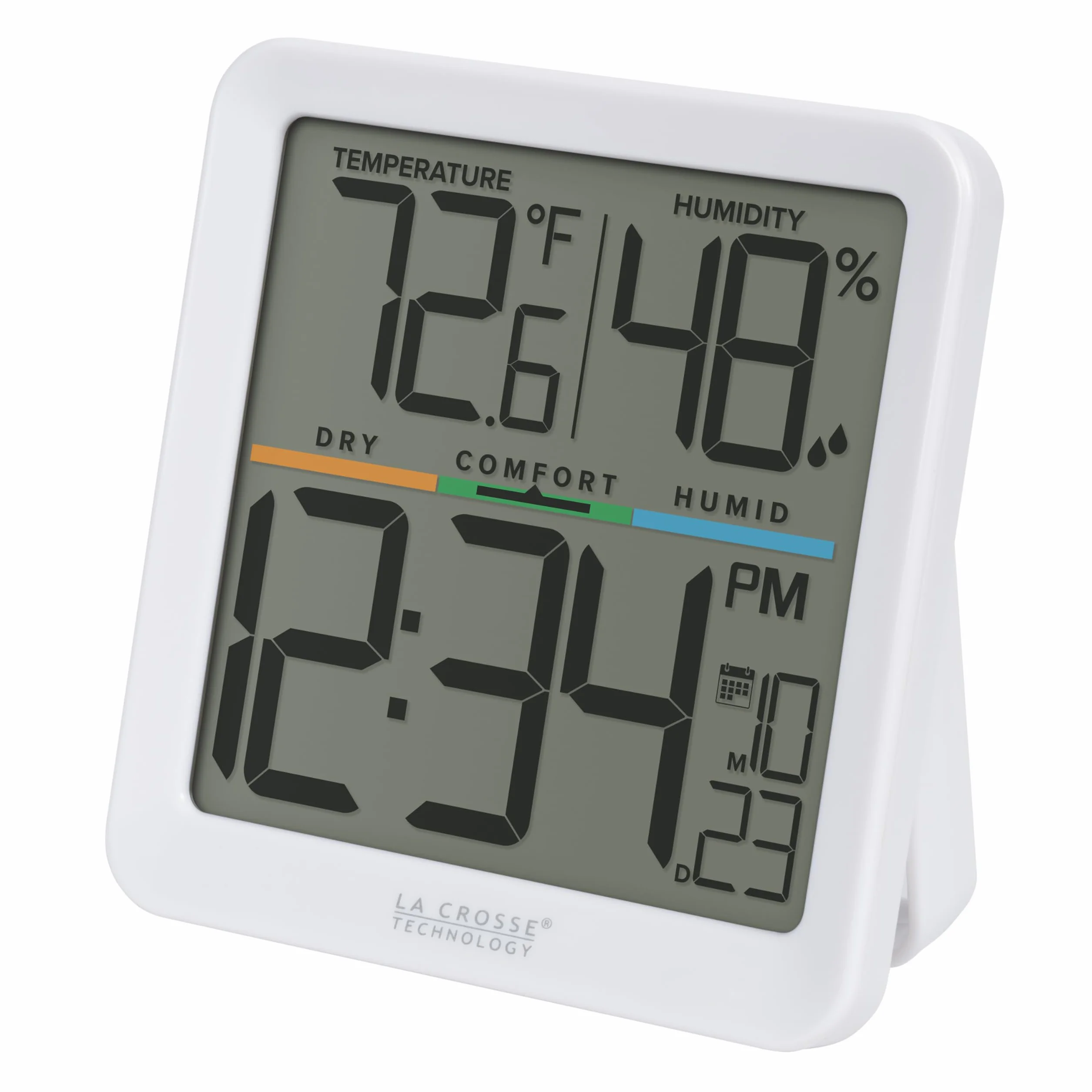 La Crosse Technology Compteur de confort intérieur 302-1408-TBP avec heure et date