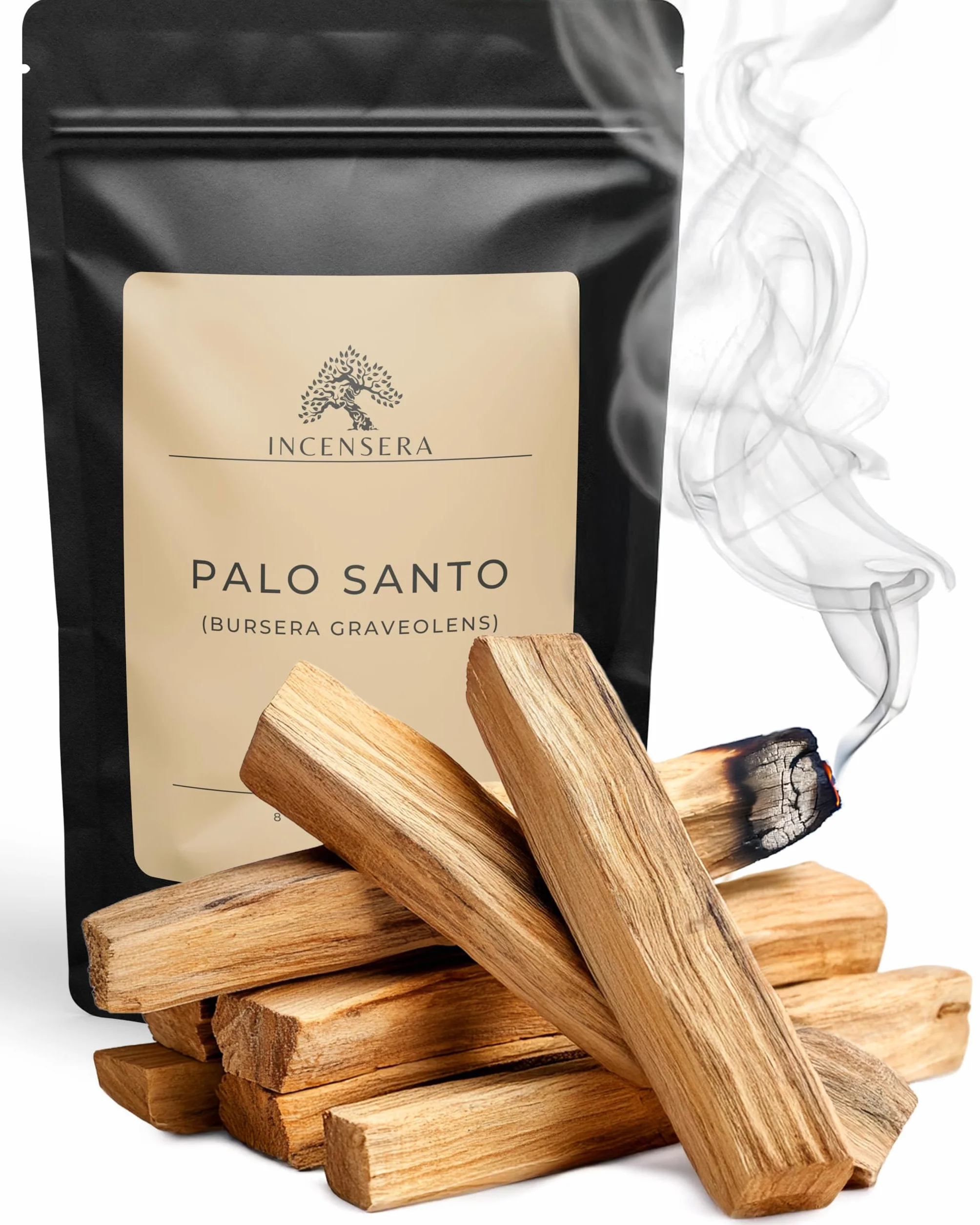 Incensera Bois de Palo Santo 8 Bâtons d'Encens Naturel 10 cm Purification Maison Méditation Aromathérapie