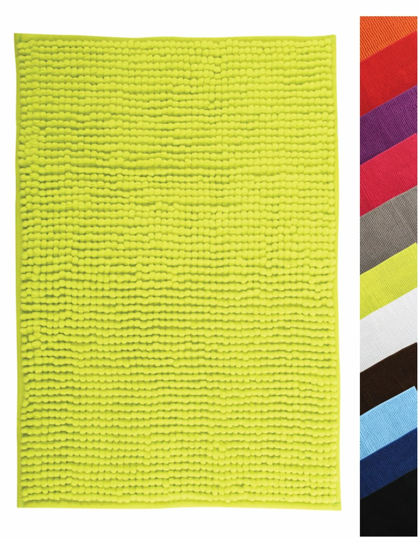 Tapis de Bain Microfibre Chenille Anti-dérapant 40x60 cm Vert Clair