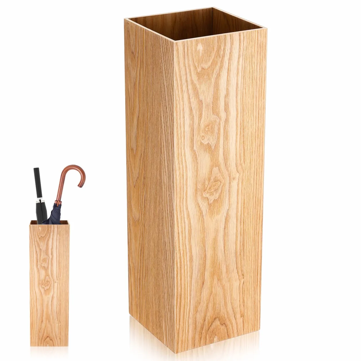 DOITOOL Porte-Parapluie en Bois Style Seau 19.70 x 6.30 x 6.30 Pouces Support Décoratif