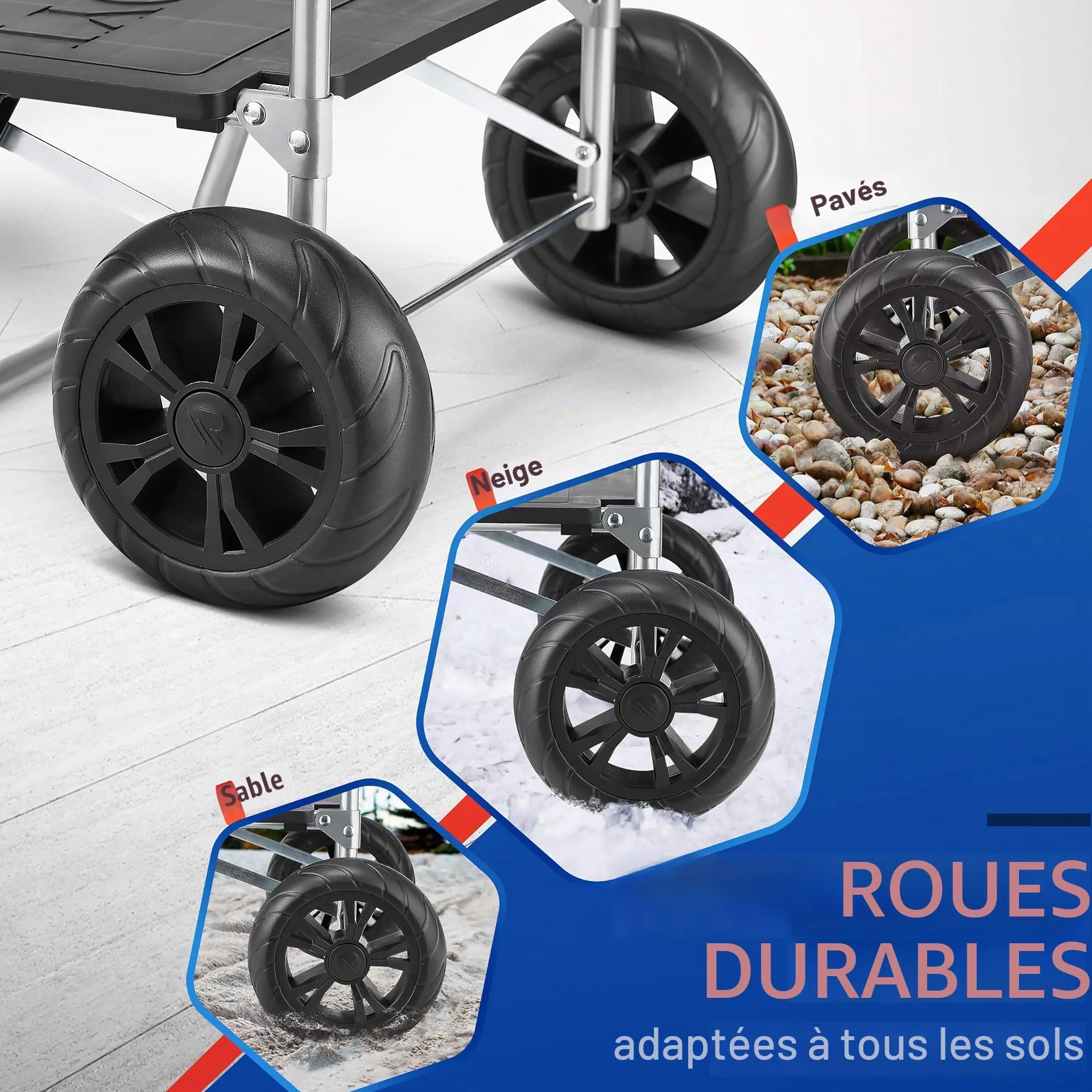 Chariot de Courses 75L Pliable 2 en 1 Diable Caddie à 2 Roues Shopping Trolley Noir