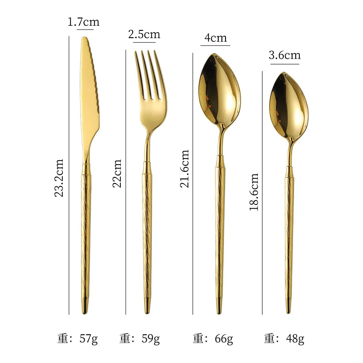 Service de Couverts pour 6 Personnes, 24 pièces, Manches martelés, en Acier Inoxydable 18/8 de qualité supérieure, Finition polie, idéal pour Les réunions de Famille et Un Usage Quotidien, f
