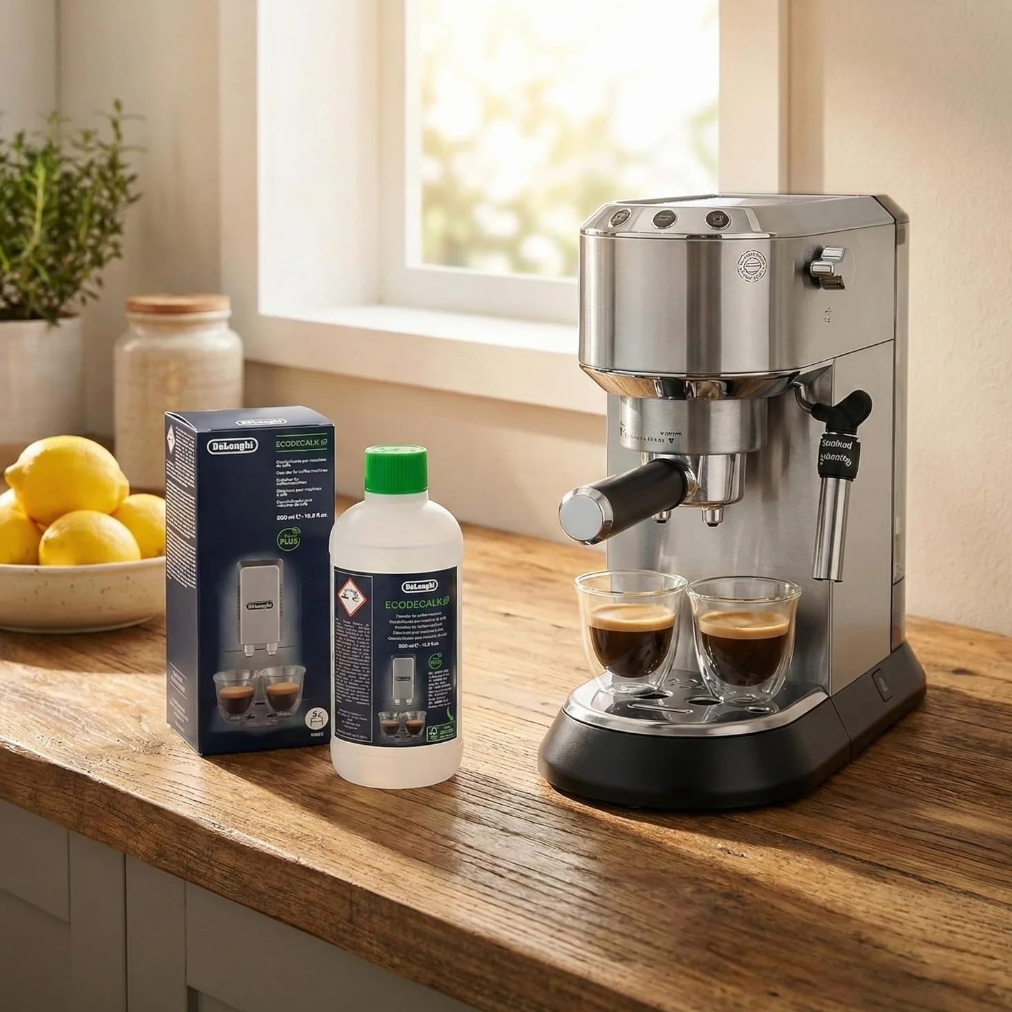 Aquafloow Filtre à eau compatible DeLonghi DLSC002 Détartrant EcoDecalk 500ml Kit entretien machine à café Magnifica S Evo Dinamica brosse nettoyage