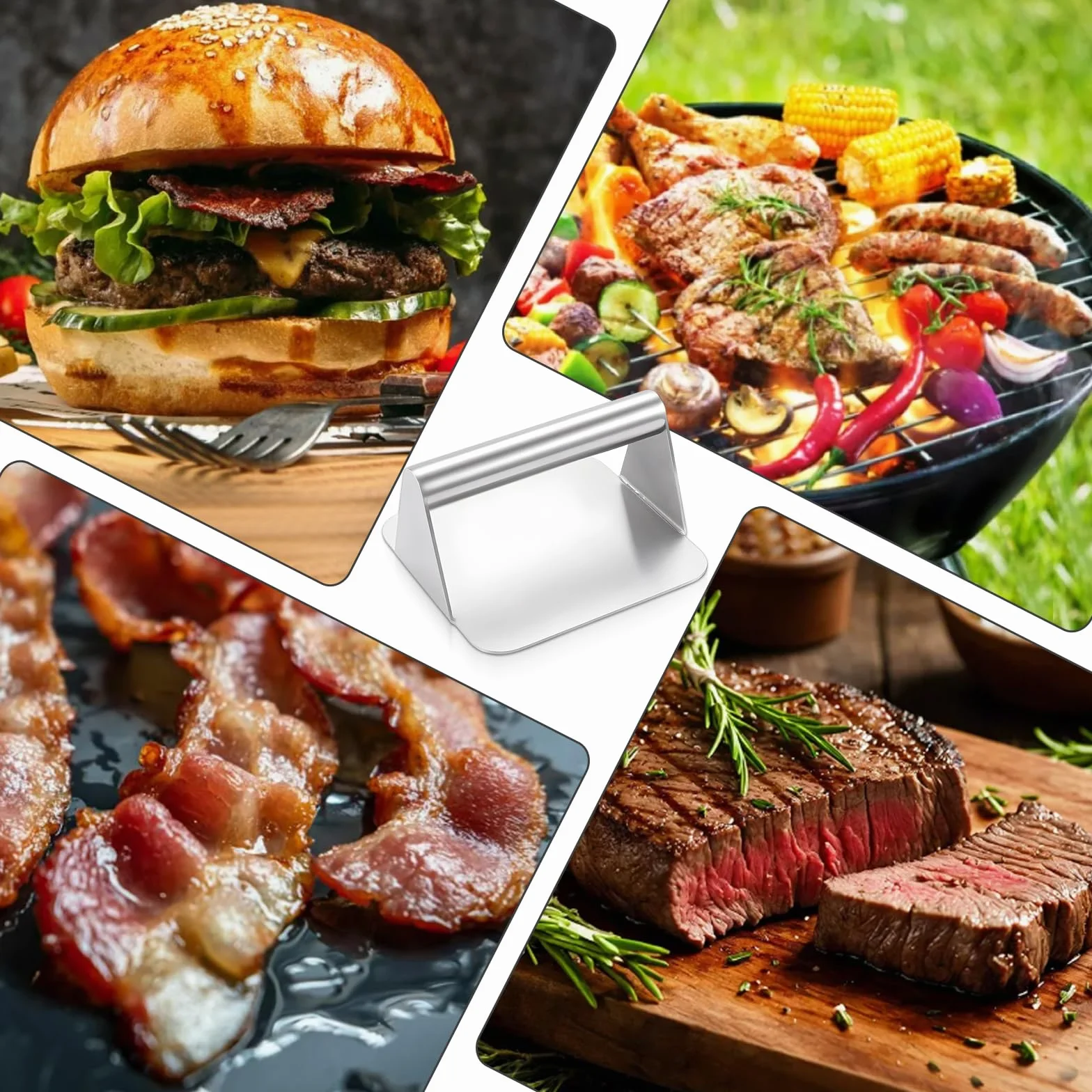 Smash Presse à hamburger en acier inoxydable pour plancha teppanyaki