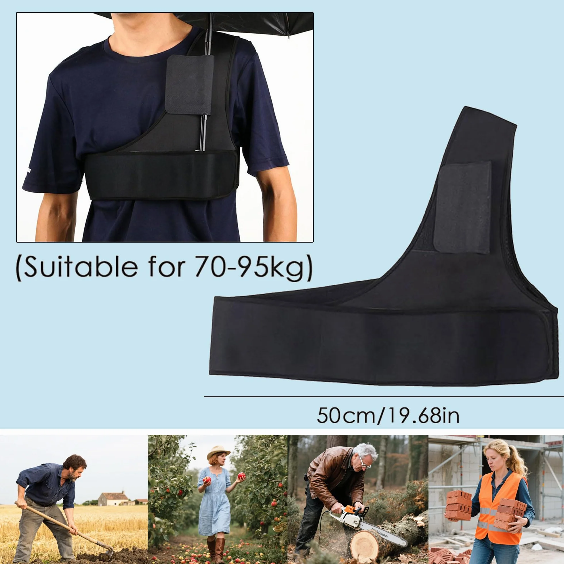 Sangle de Support de Parapluie Mains Libres Portable pour Parapluies Pliants