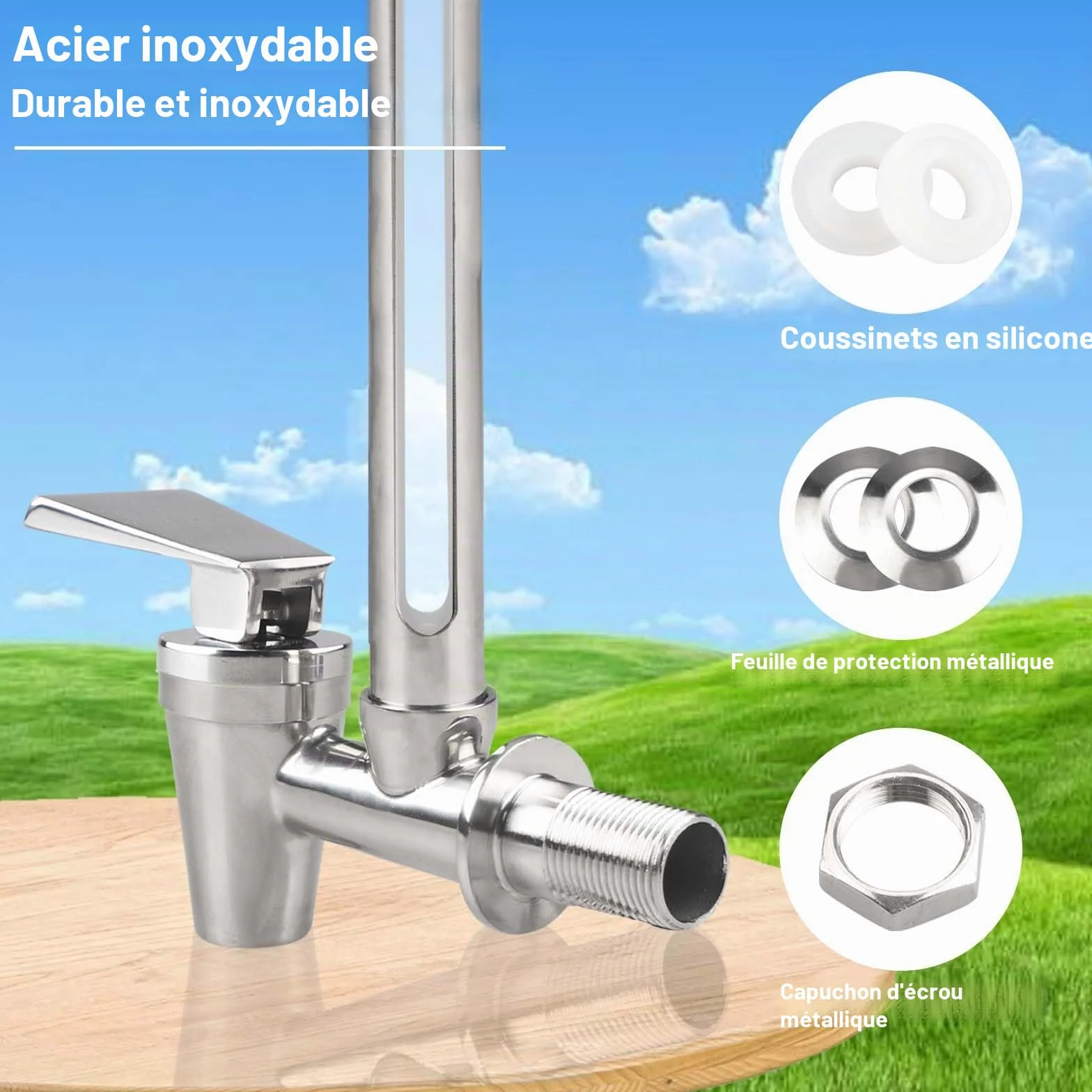 Robinet en acier inoxydable 33 cm Berkey Waterdrop système filtration eau gravité