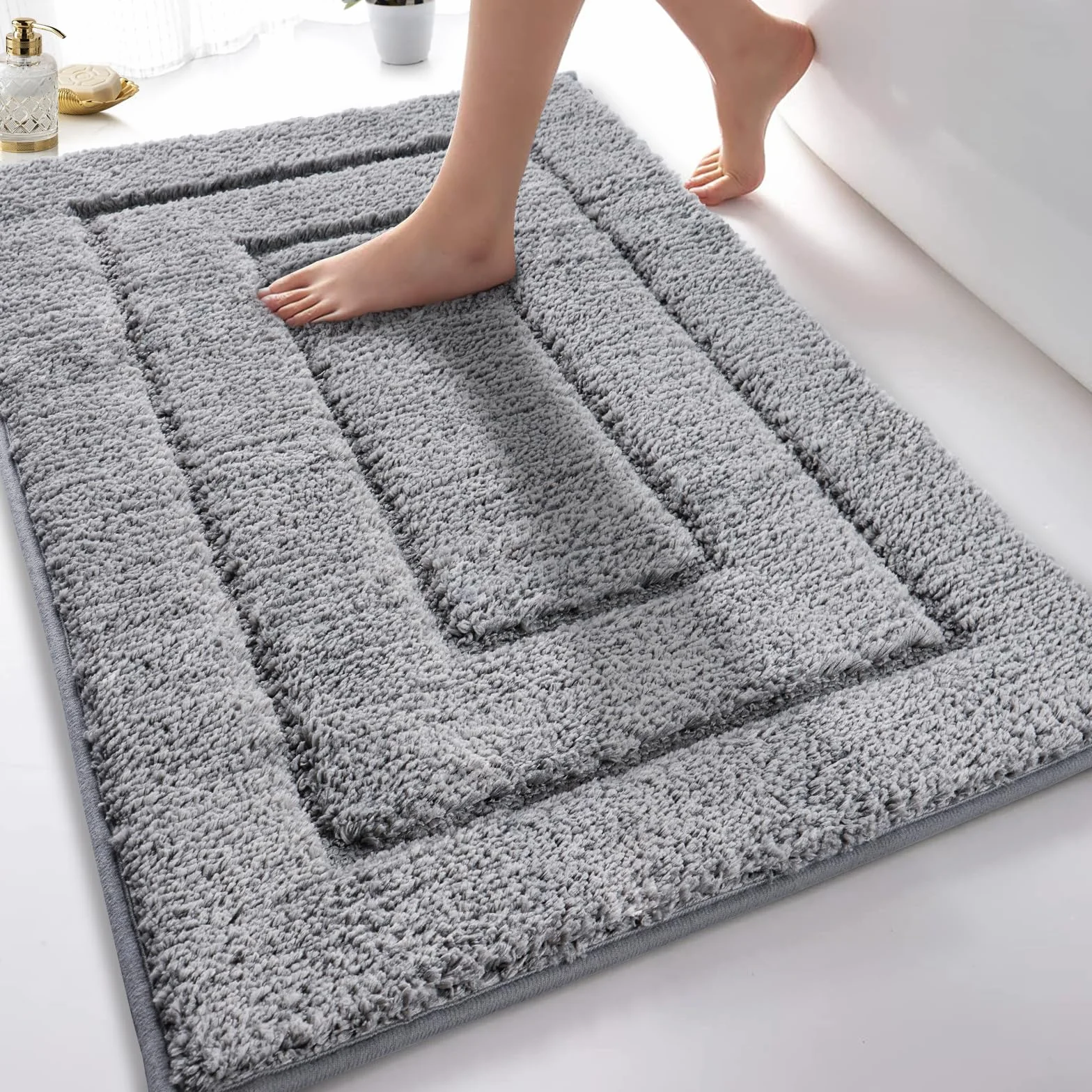 DUNSOO Tapis de Bain Antiderapant Absorbant Lavable en Machine
