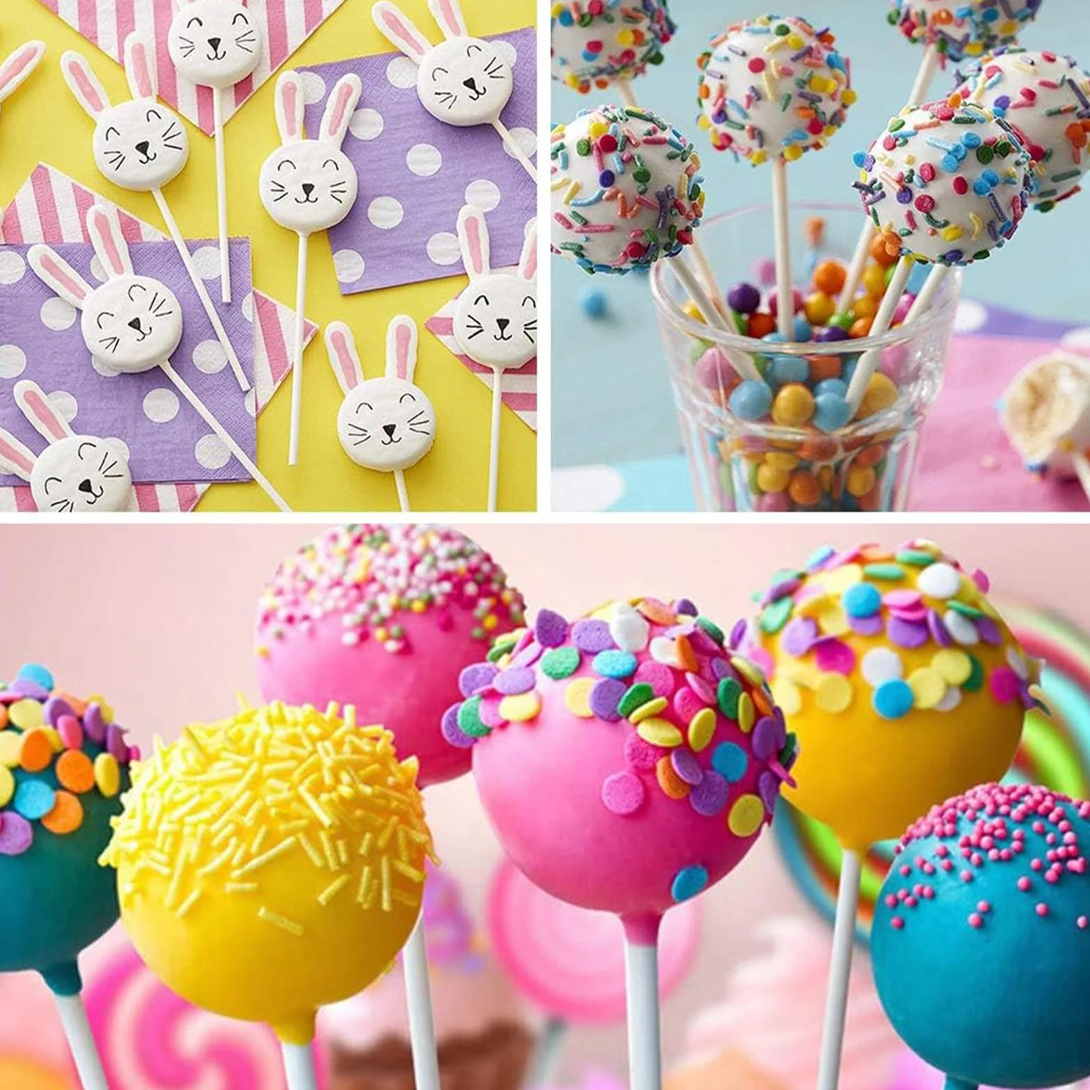 200 Pièces Bâtons pour Cake Pop 10 cm 15 cm Papier Solide Sucettes Gâteaux Desserts Blancs