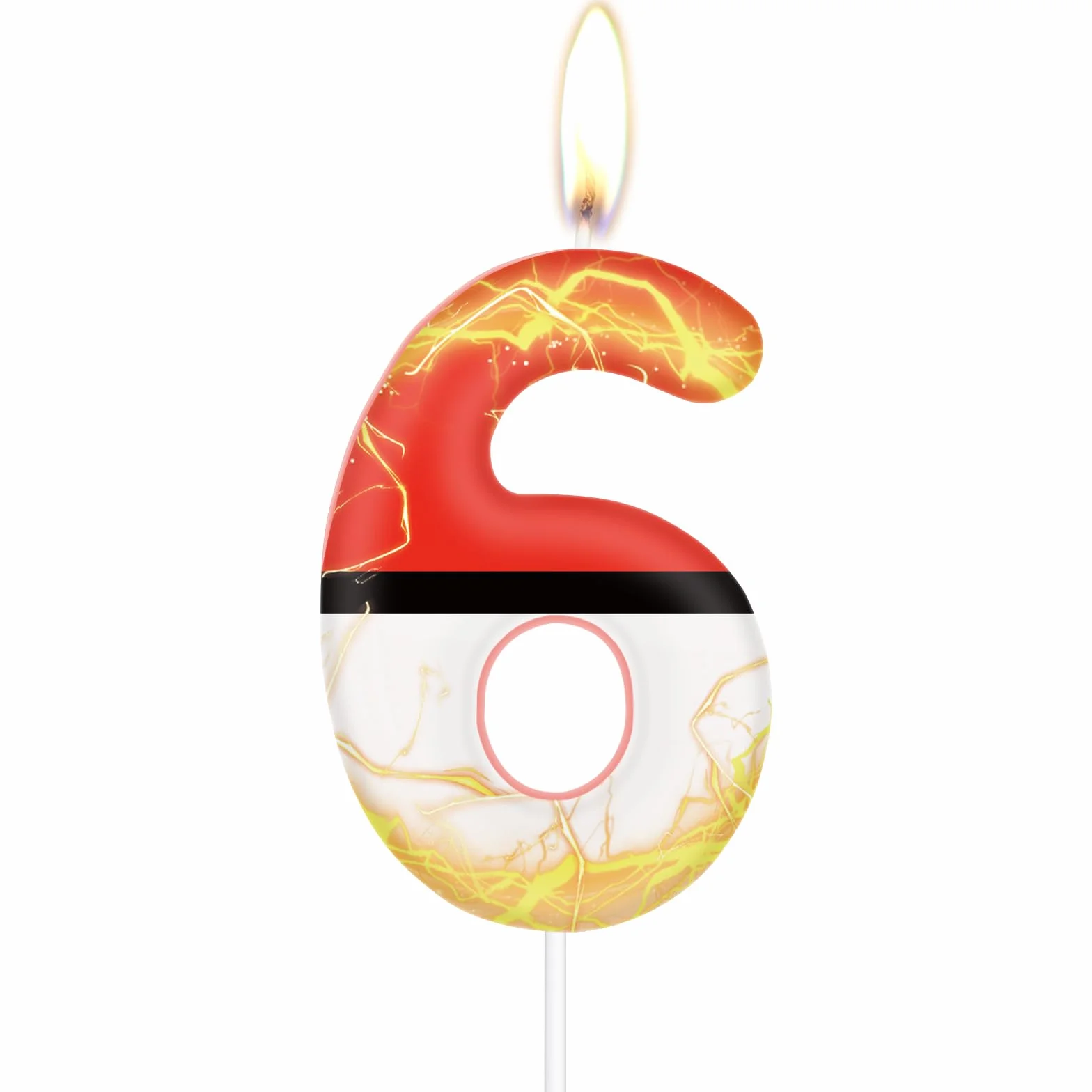 Bougie d'anniversaire dessin animé numéro 6 pour gâteau, décoration fête fille garçon, topper animé
