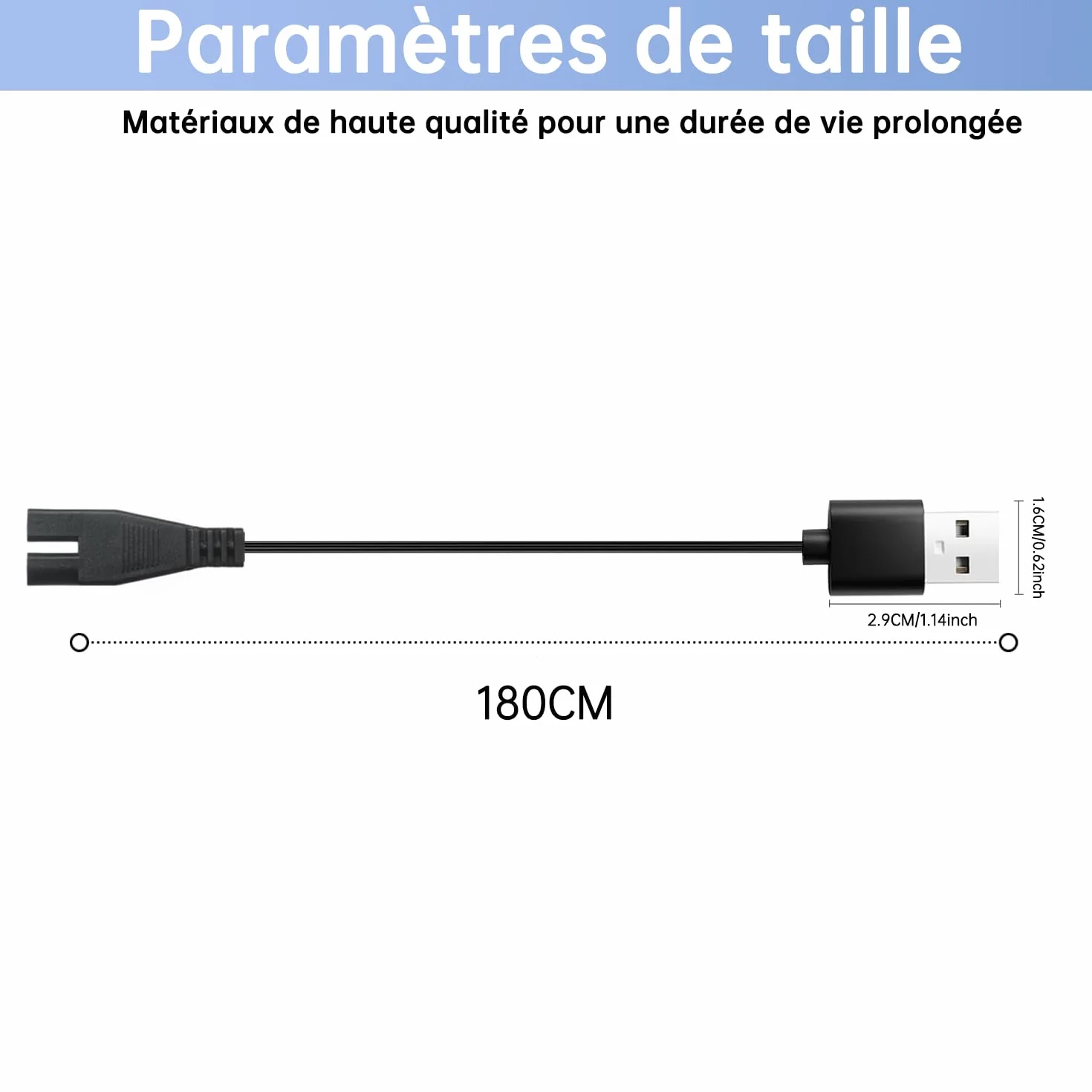 Chargeur 5V USB Câble Compatible Aspirateur Piscine Intex ZR100 28626 28620