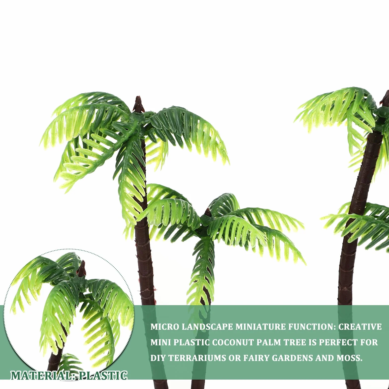 Mini Arbres Tropicaux Palmiers Artificiels pour Aquarium Décoration de Gâteau Diorama 6 Pcs