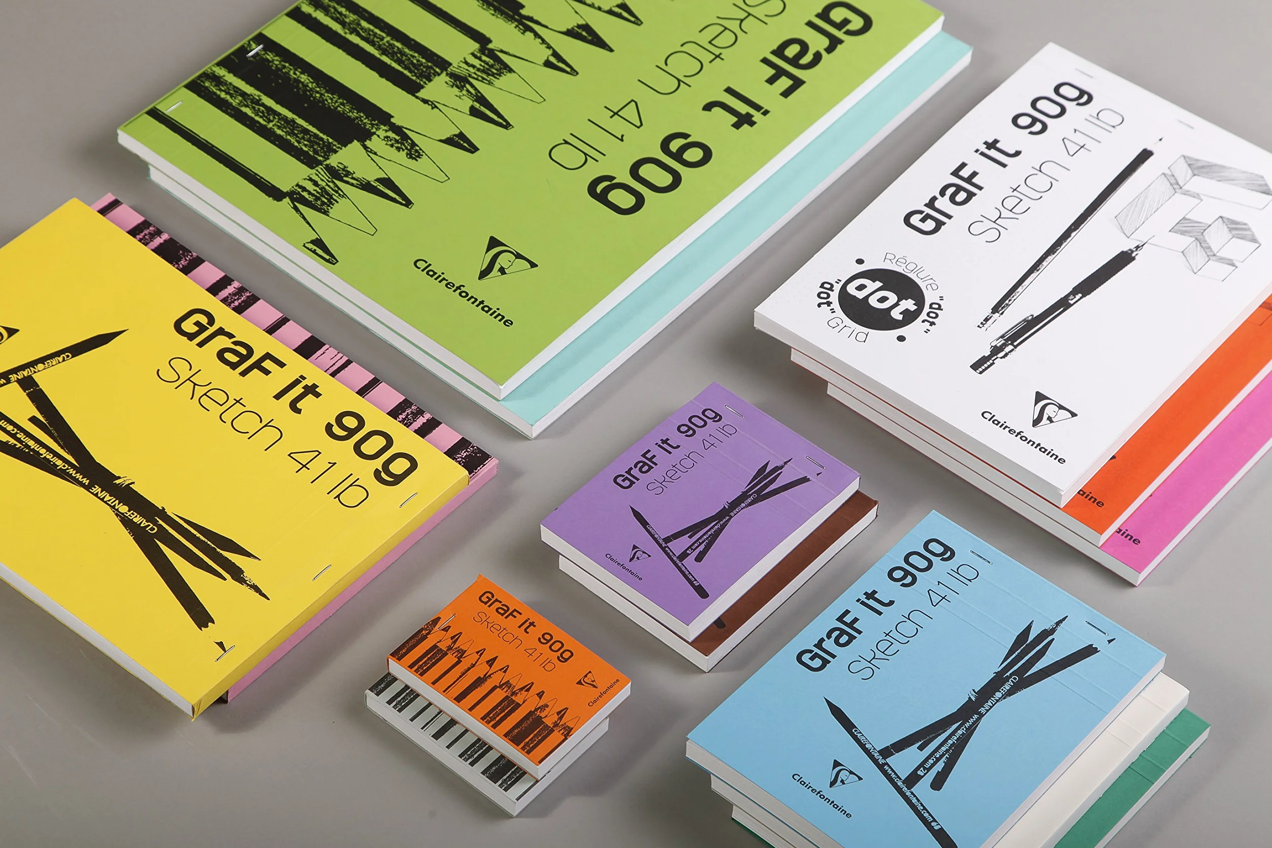 Clairefontaine Bloc Agrafé GraF'it A5 80 Feuilles Papier Dessin 90g