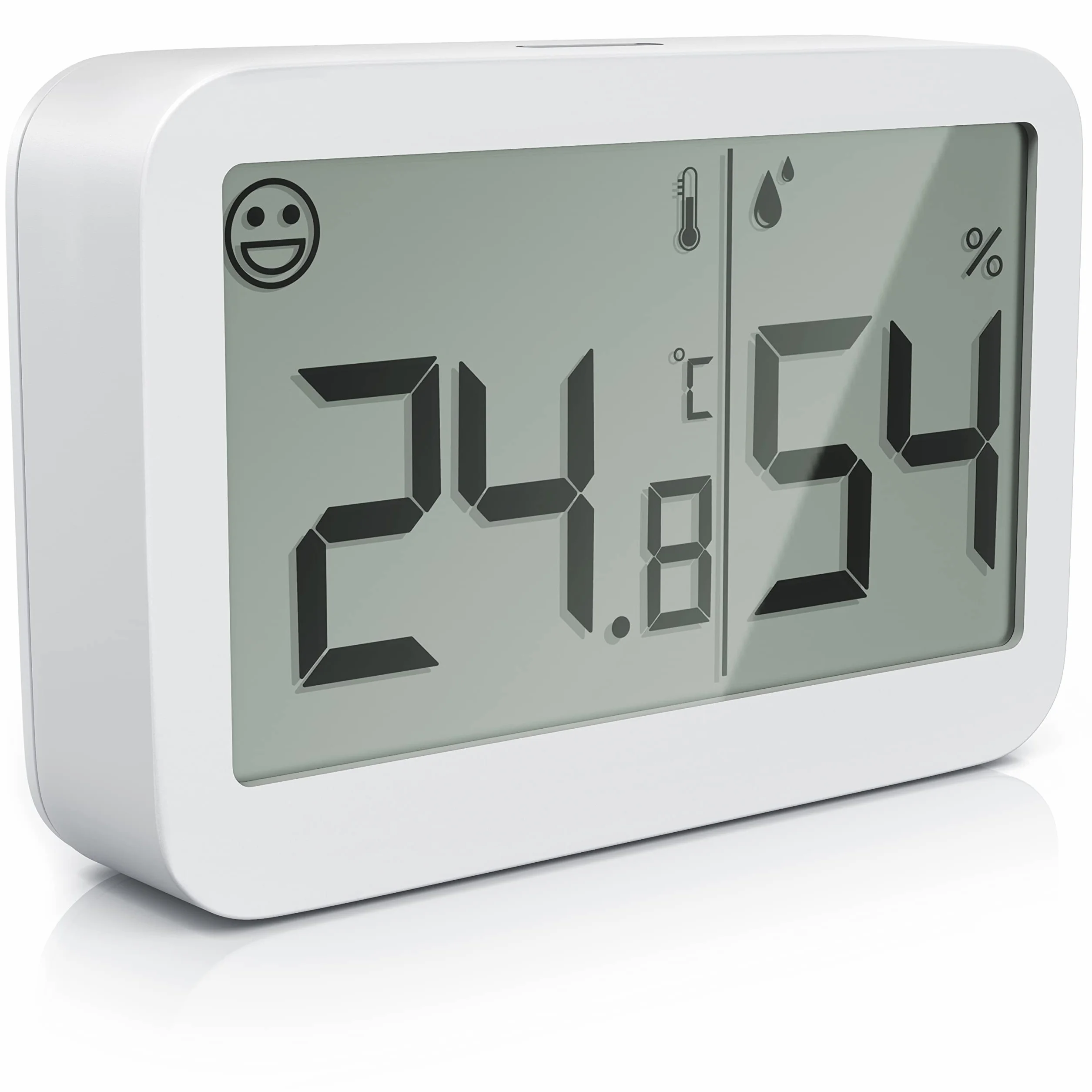 Thermomètre hygromètre digital d'intérieur, température et humidité, affichage LCD, blanc
