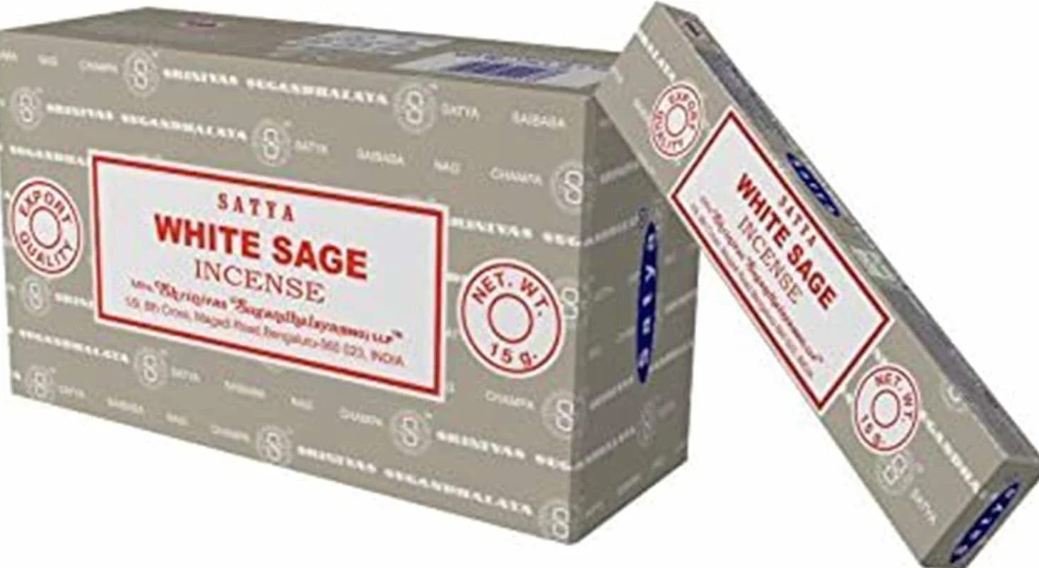 Satya Nag Champa Bâtonnets d'encens Sauge Blanche 15 g Lot de 12