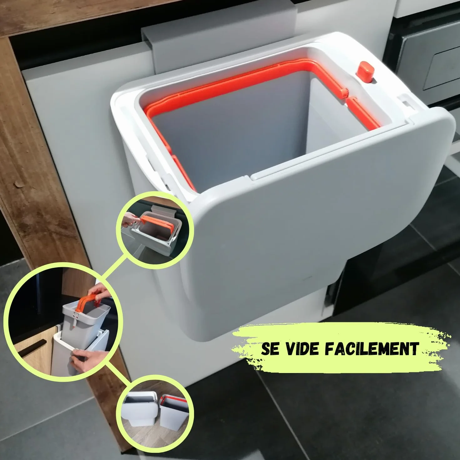 Poubelle Compost Cuisine 9L avec Couvercle - Seau Compost sous Evier