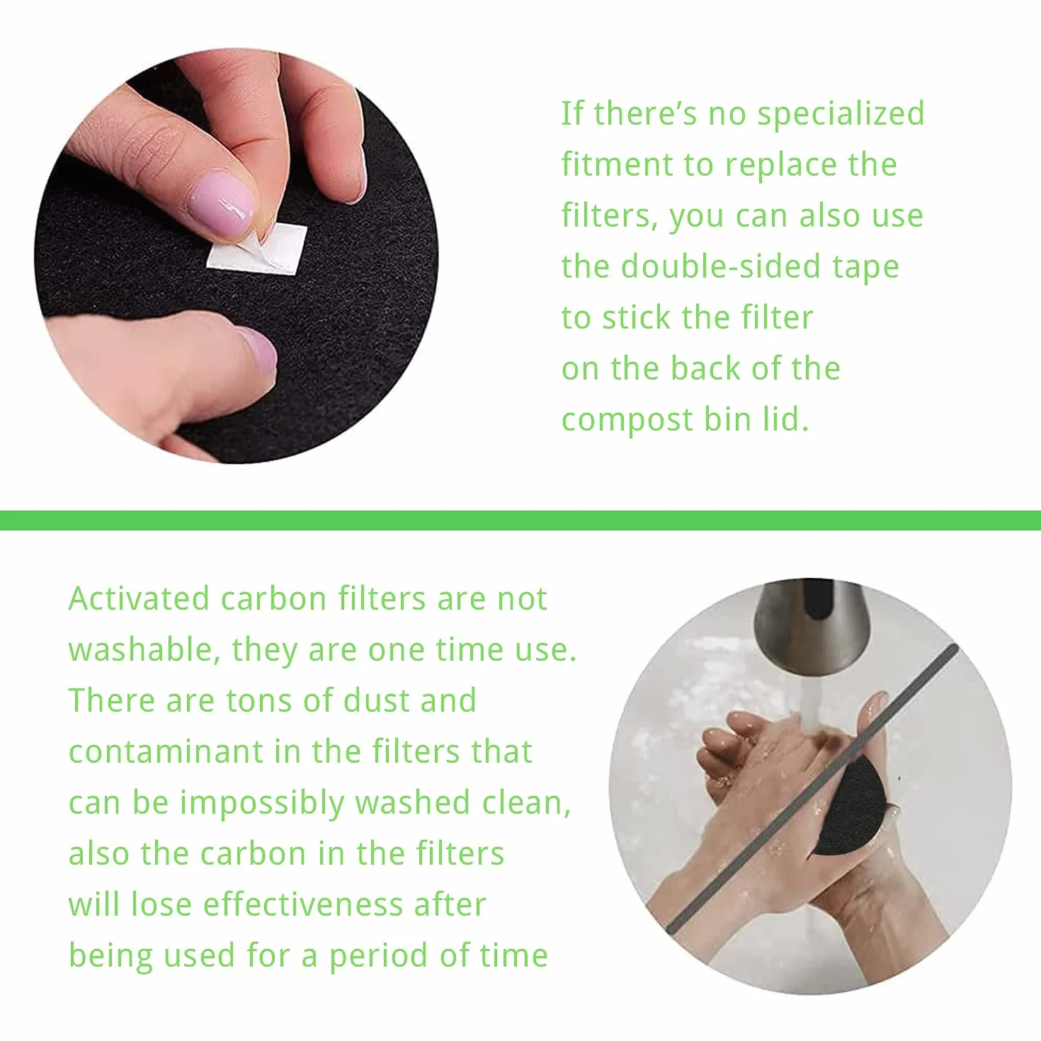 Filtres à Charbon Actif Anti-Odeur pour Poubelles à Compost Ronds Taille Universelle Compatibles jusqu'à 17 cm Lot de 8