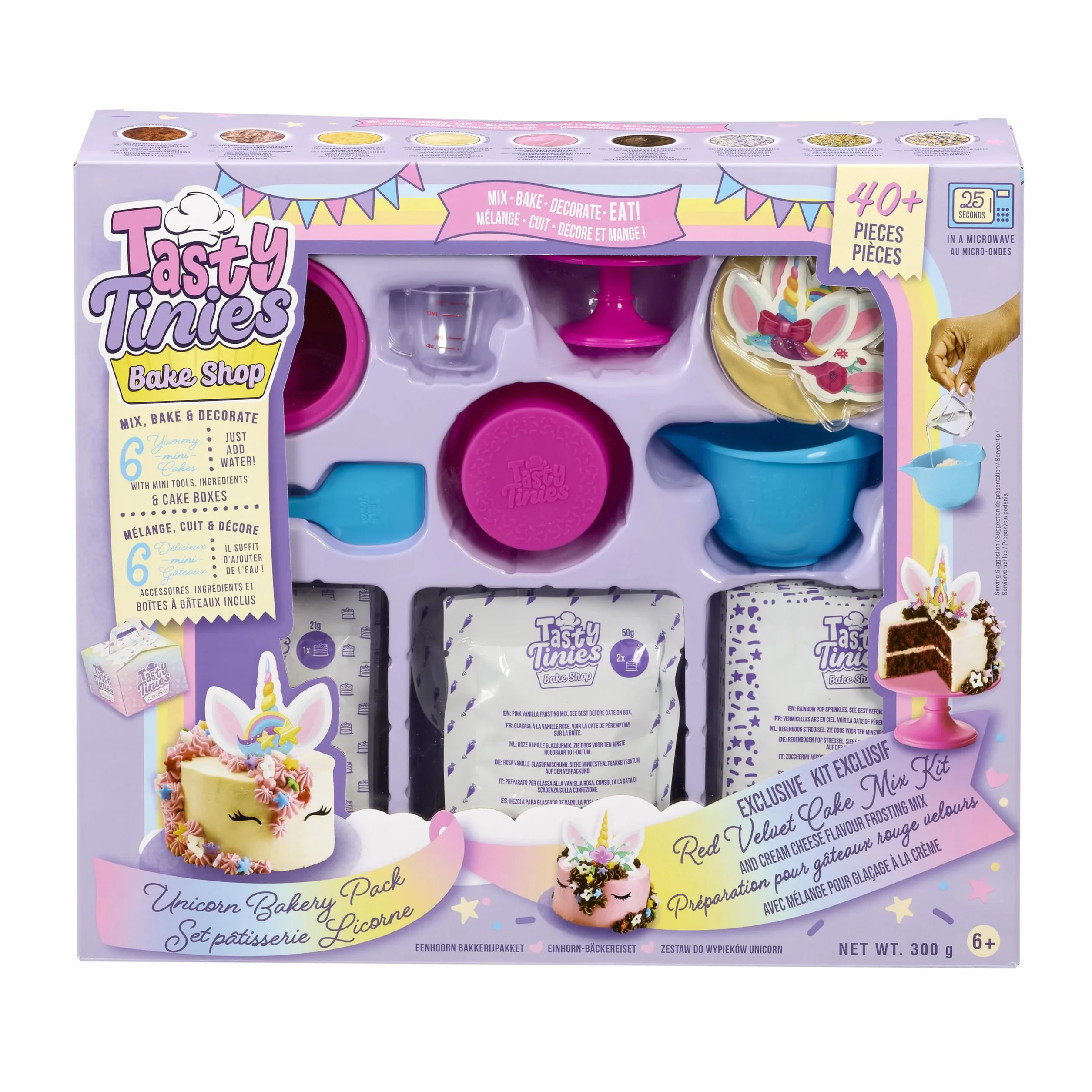 Kit Pâtisserie Créatif Licorne pour Enfants dès 6 Ans - Préparations pour Gâteaux + Glaçage + Déco - Cuisson Micro Ondes