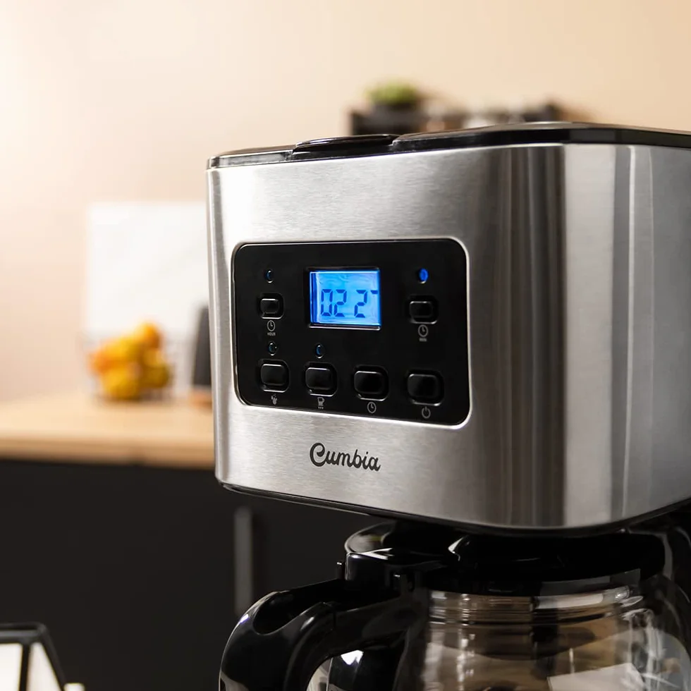 Cecotec Cafetière à goutte programmable Coffee 66 Smart Plus, 980 W, 12 tasses, ExtemAroma, AutoClean, Écran LCD, acier inoxydable, 1,5 L