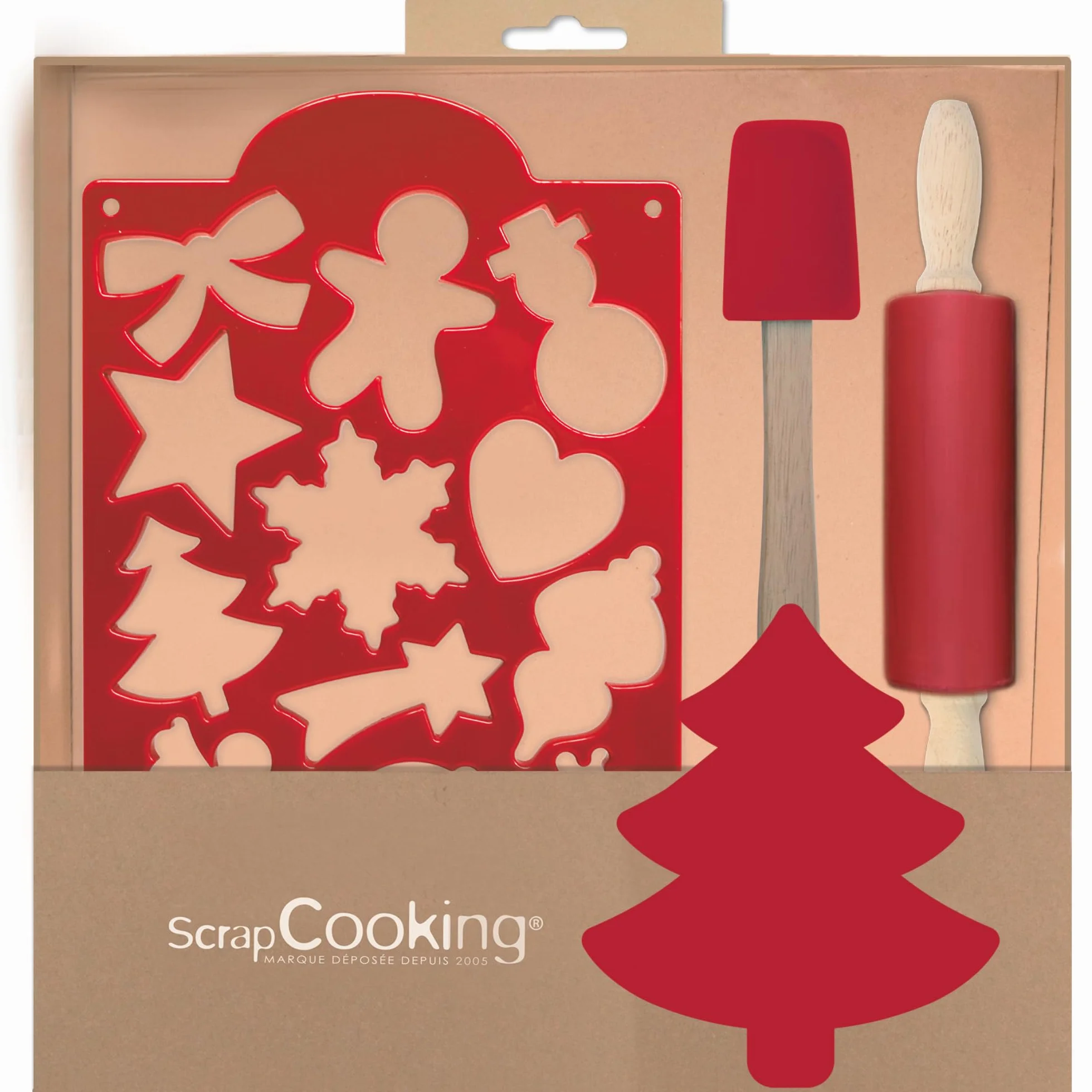 ScrapCooking Coffret Ustensiles Biscuits Noël Enfants Bois Silicone Pâtisserie