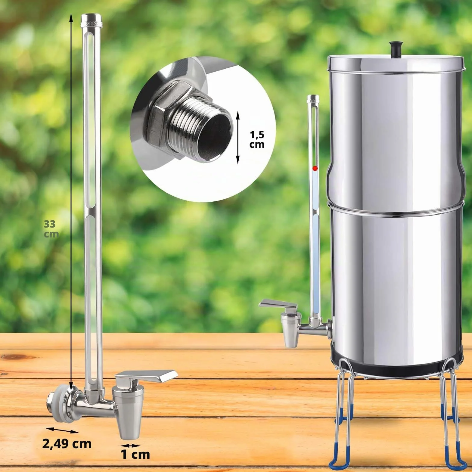 Robinet en acier inoxydable 33 cm Berkey Waterdrop système filtration eau gravité