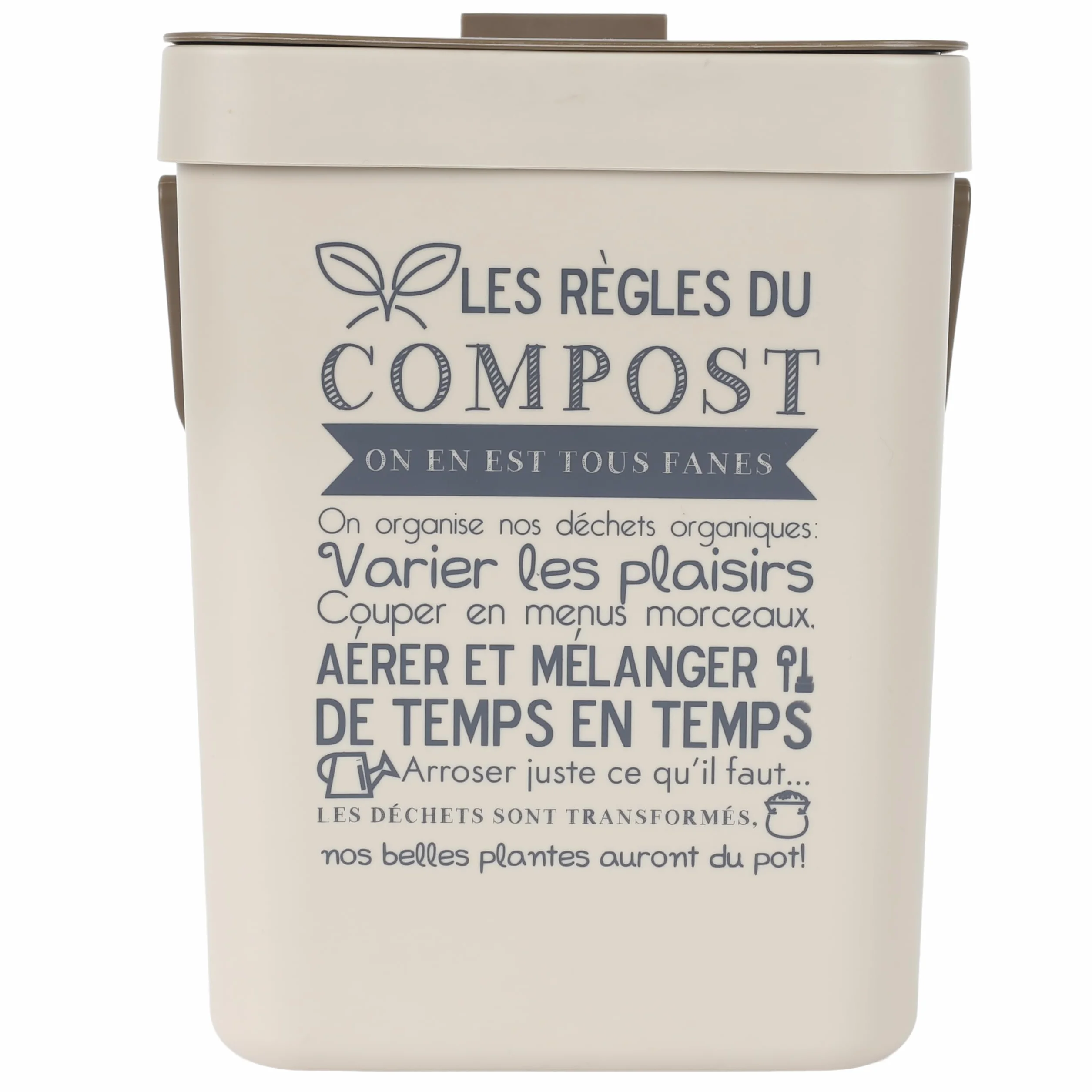 Poubelle à Compost 5L Plastique avec Accroche et Anse