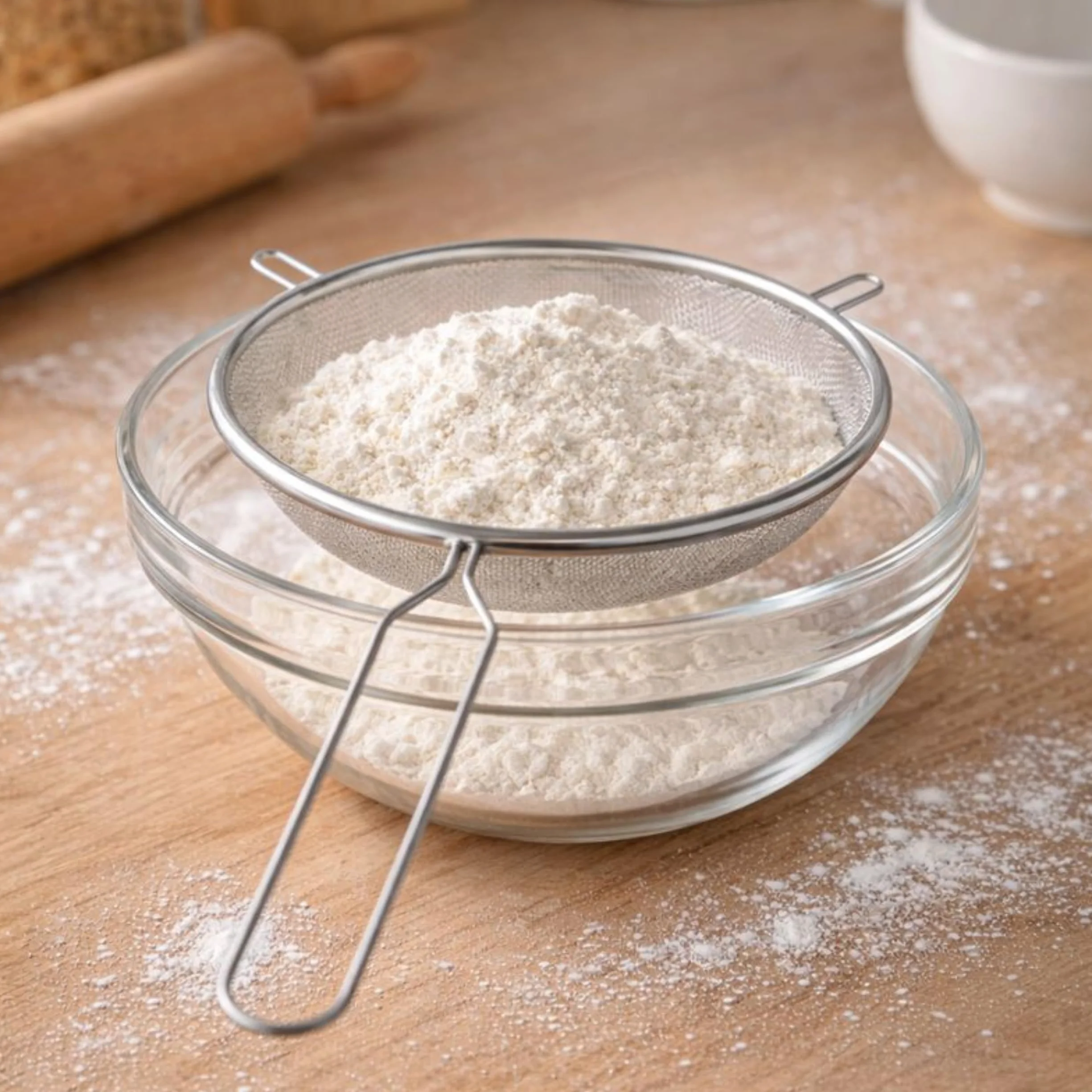 Passoire à Maille Fine Tamis de Cuisine 21cm Diamètre Argenté