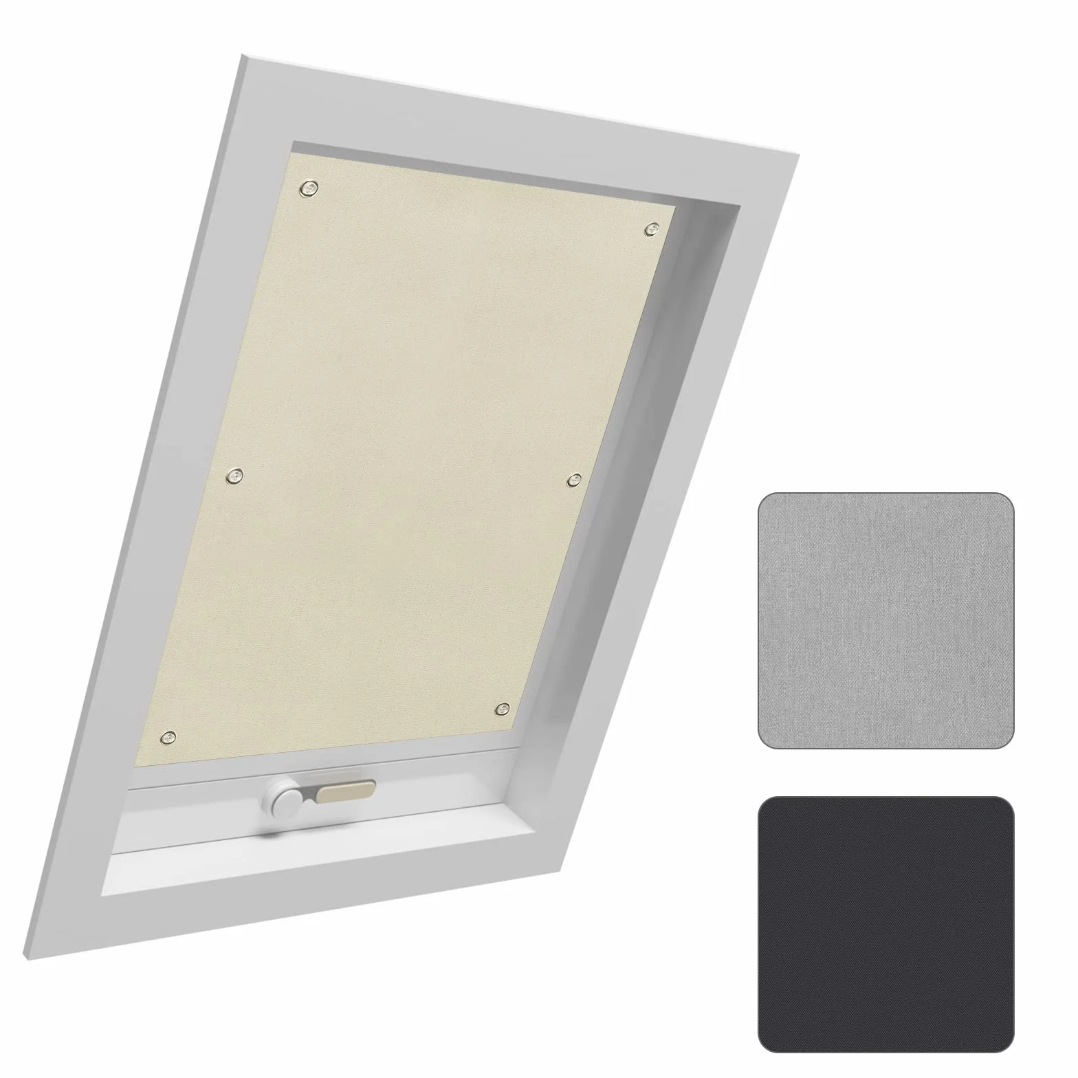 Store Occultant sans Percage pour Fenetre de Toit, Rideau Occultant Thermique avec Ventouses, 60x73cm, Beige