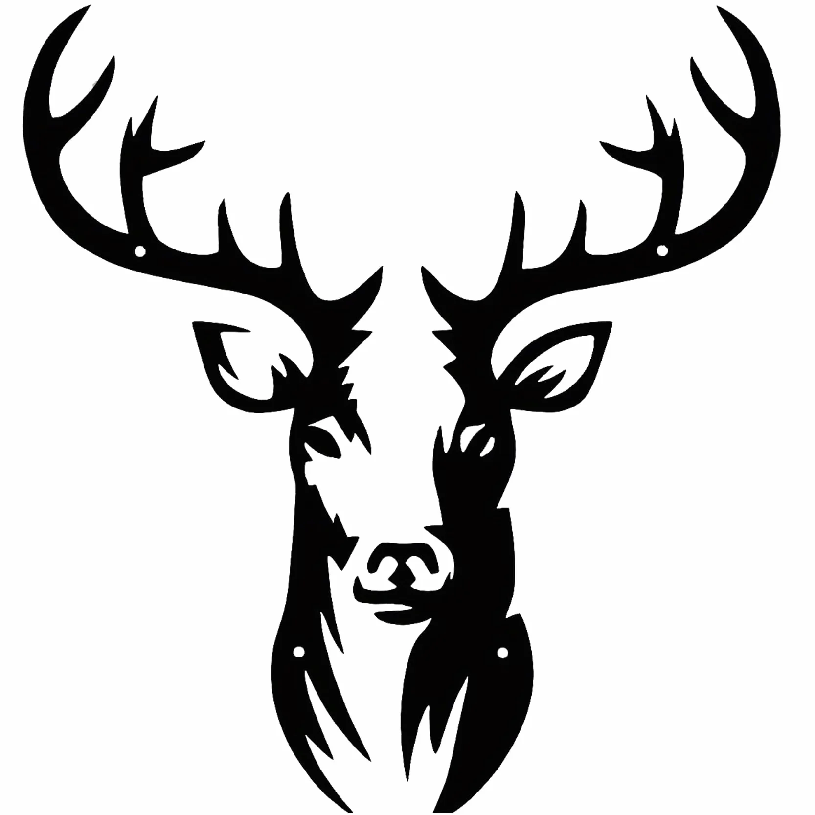 Huspox Grand Art Mural Cerf en Métal Décoration 41x45cm, Décoration de Chasse pour Salon