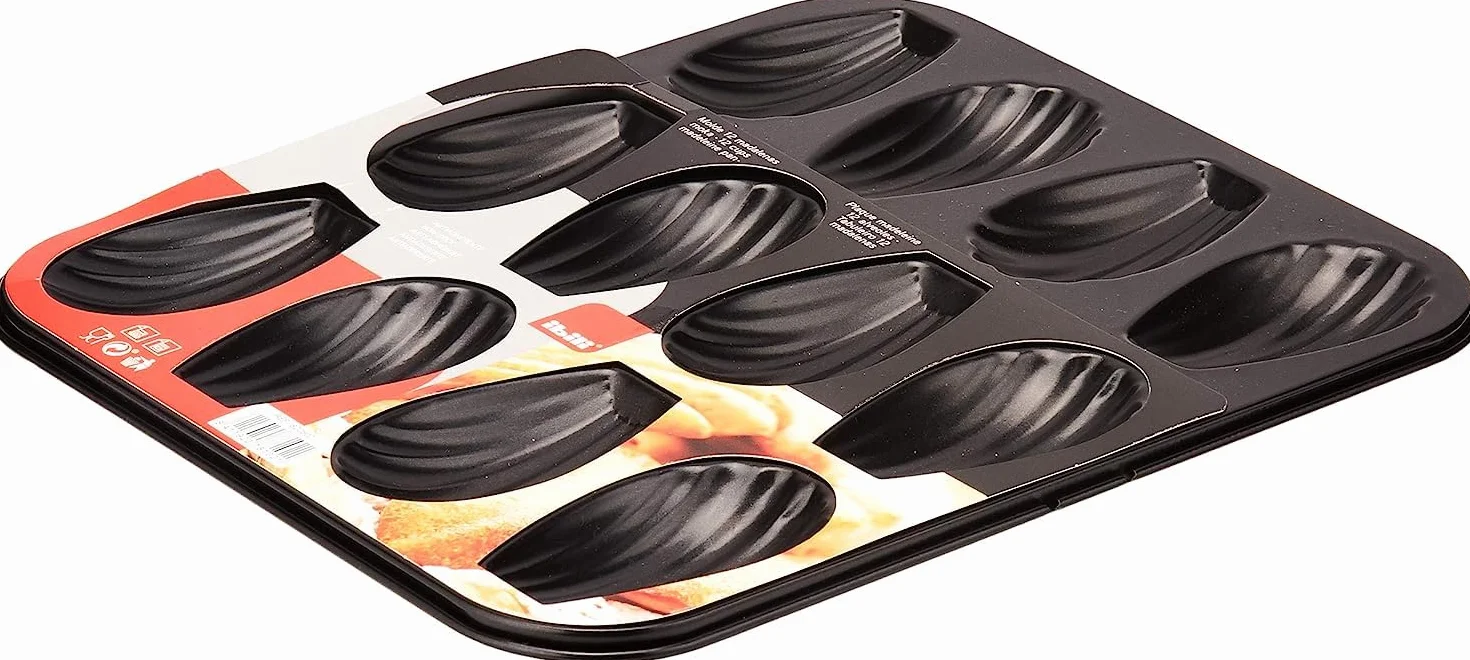Ibili Plaque de 12 madeleines Acier 25,9 x 20,9 x 1,4 cm Noir